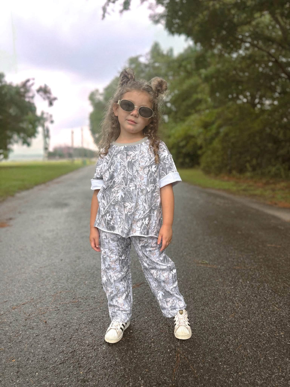 Snow Camo Kids Barrel Pant Set