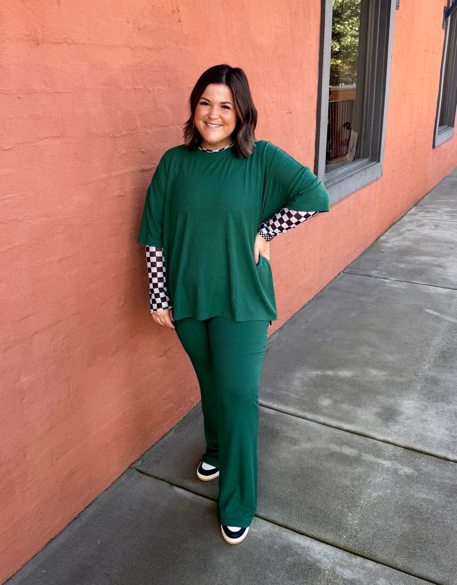 Evergreen Womens Ribbed Daywear Pant Set