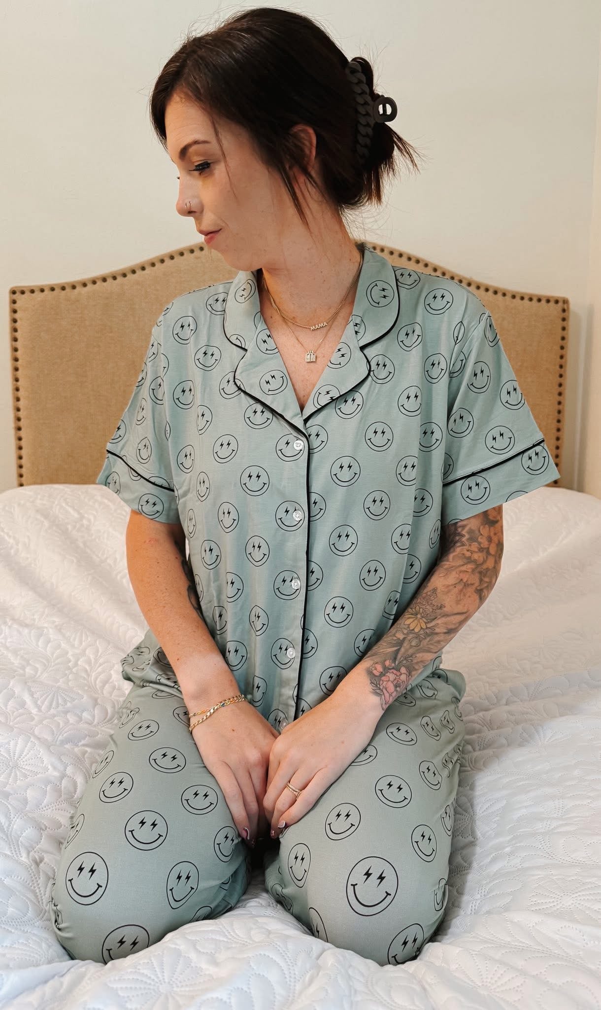 Pistachio Smileys Womens Pant Set