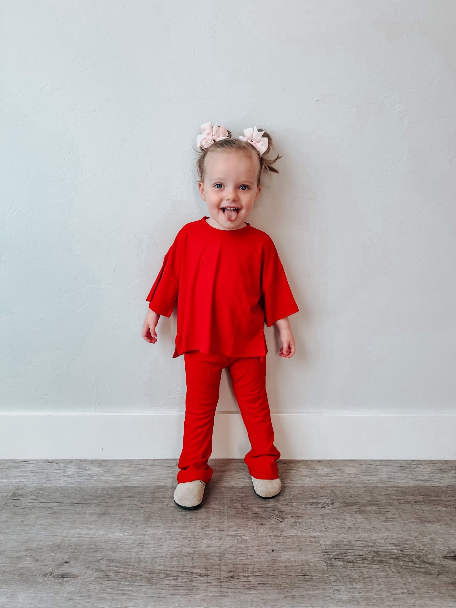 Cranberry Kids Ribbed Daywear Pant Set