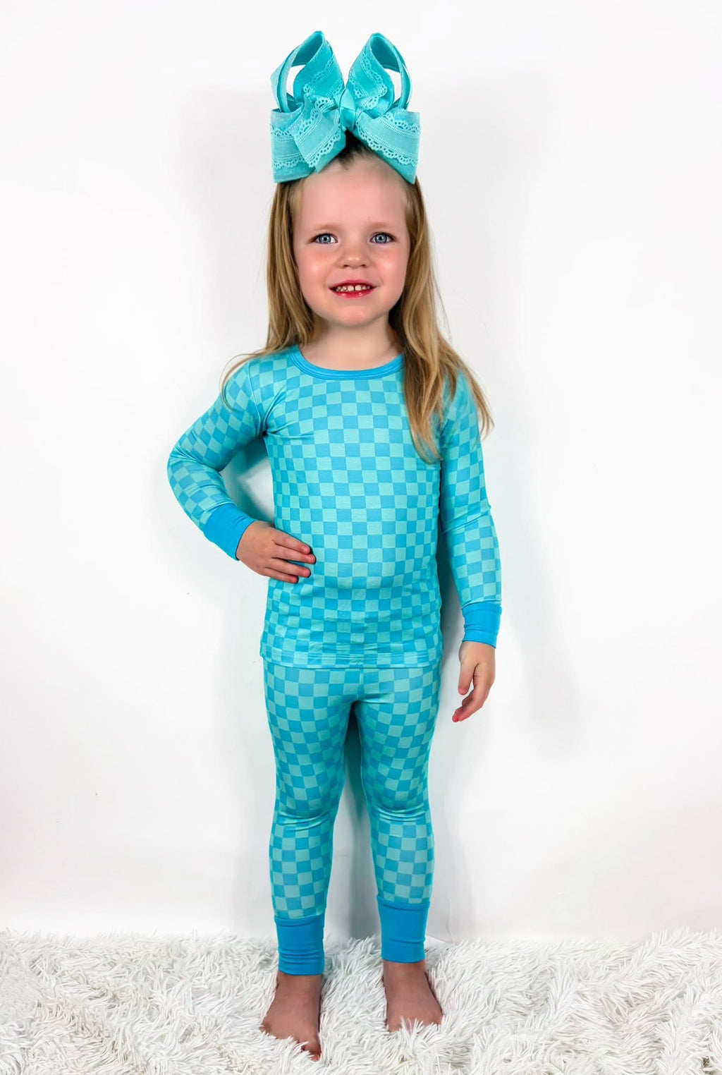 Blue Checkered Two Piece Set