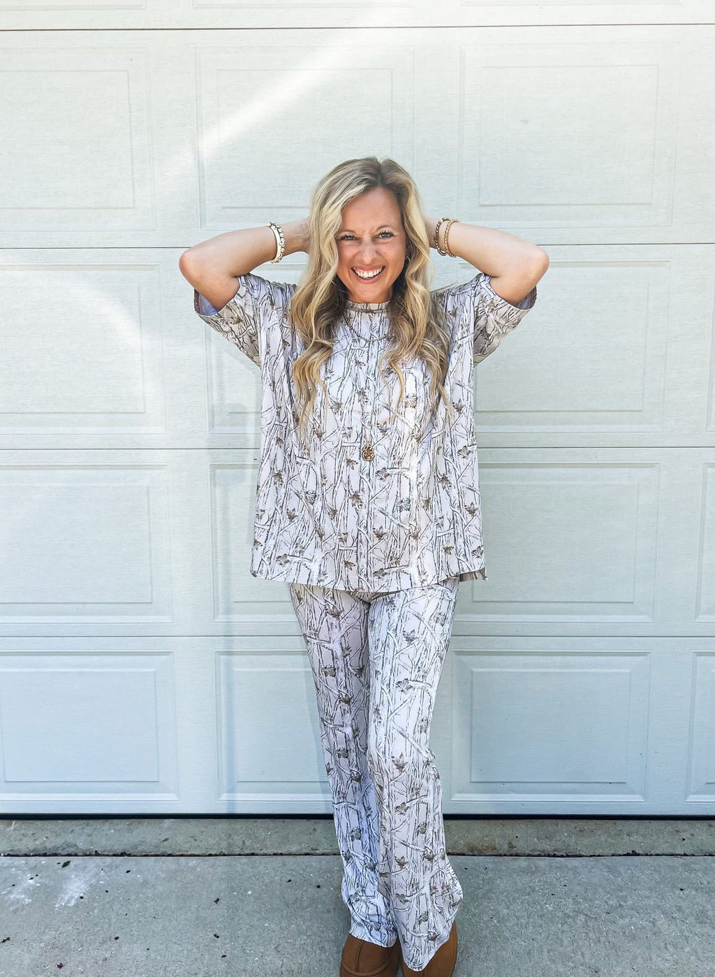 Snow Camo Womens Daywear Pant Set