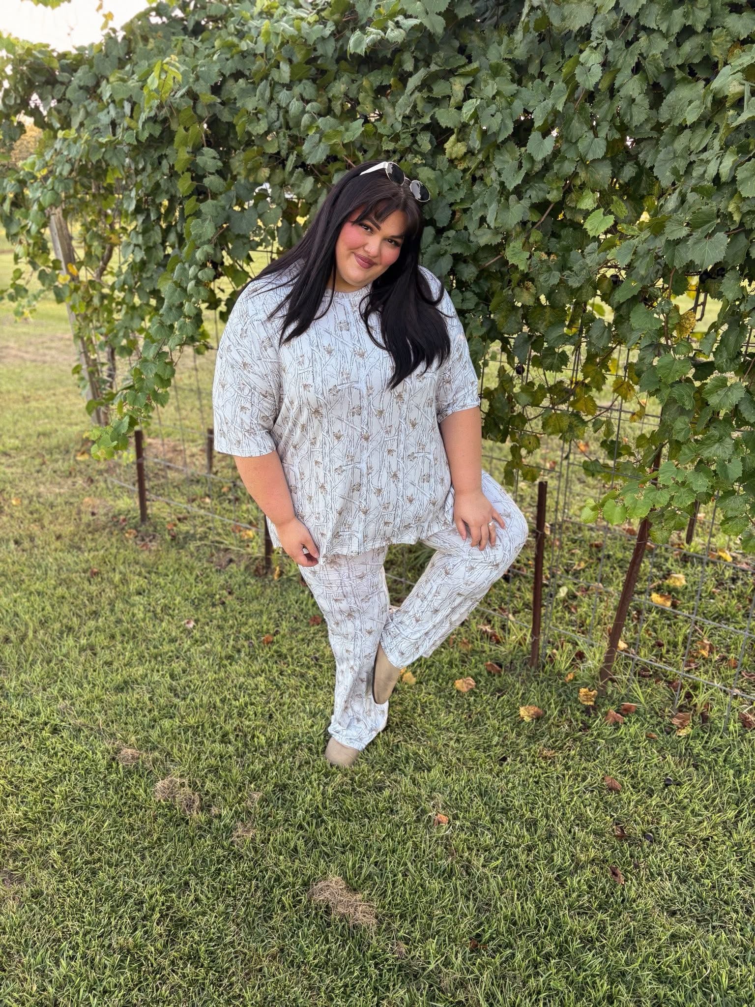 Snow Camo Womens Daywear Pant Set