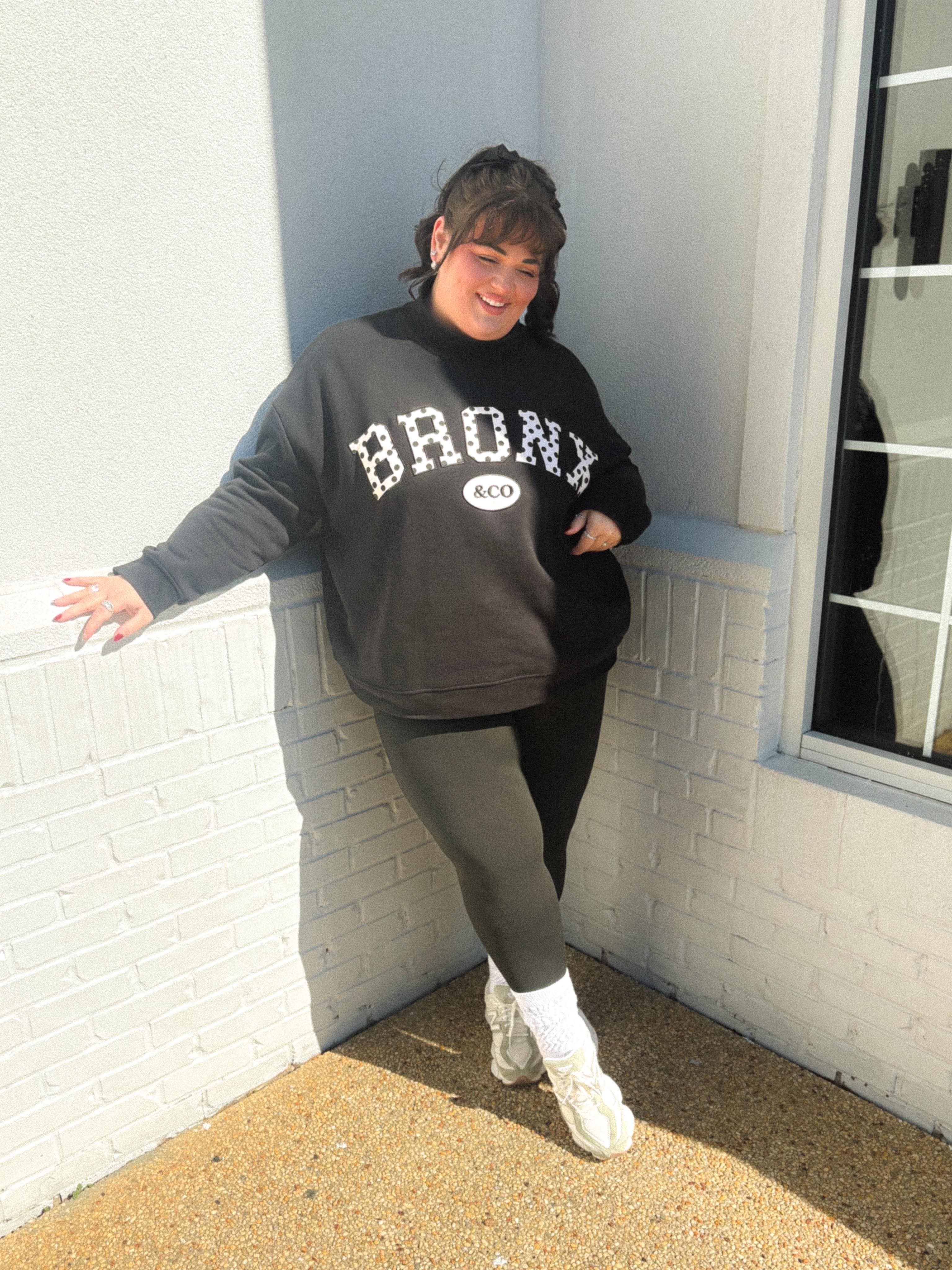 Bronx&Co. Black with Polka dots Mock neck Sweater