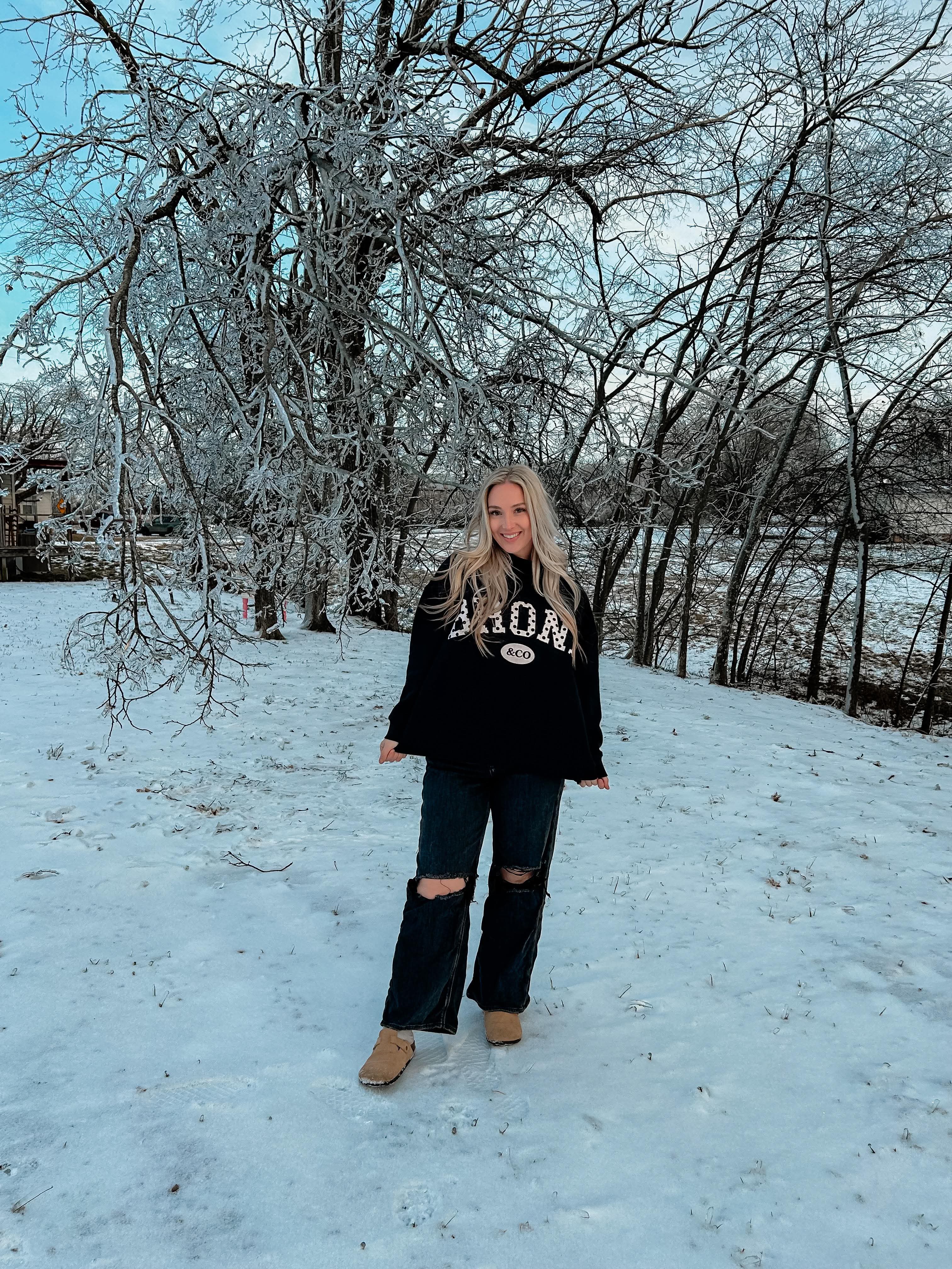 Bronx&Co. Black with Polka dots Mock neck Sweater