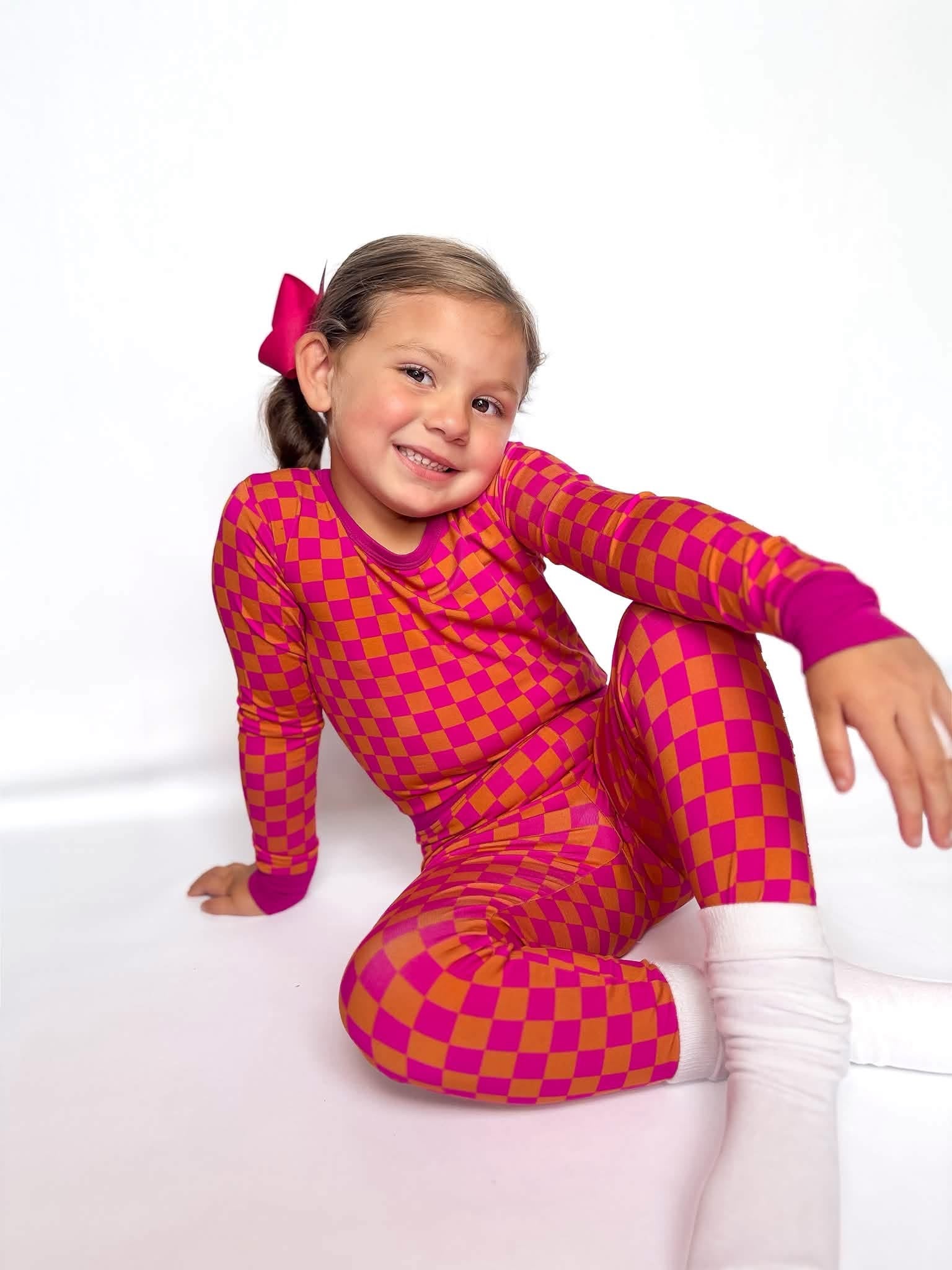 Pink Punch Checks Two Piece Set