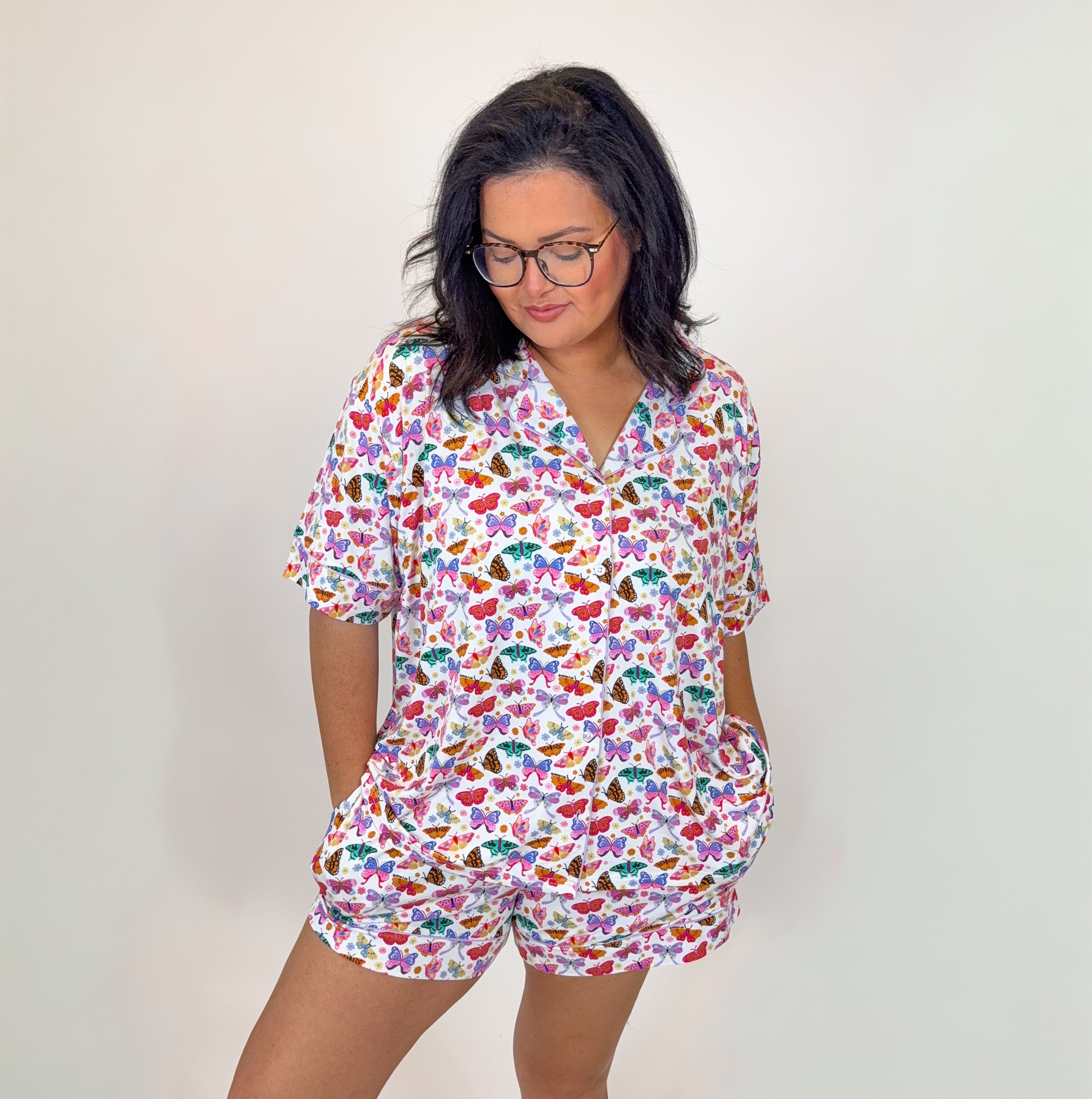 Spring Flutters Womens Short Set