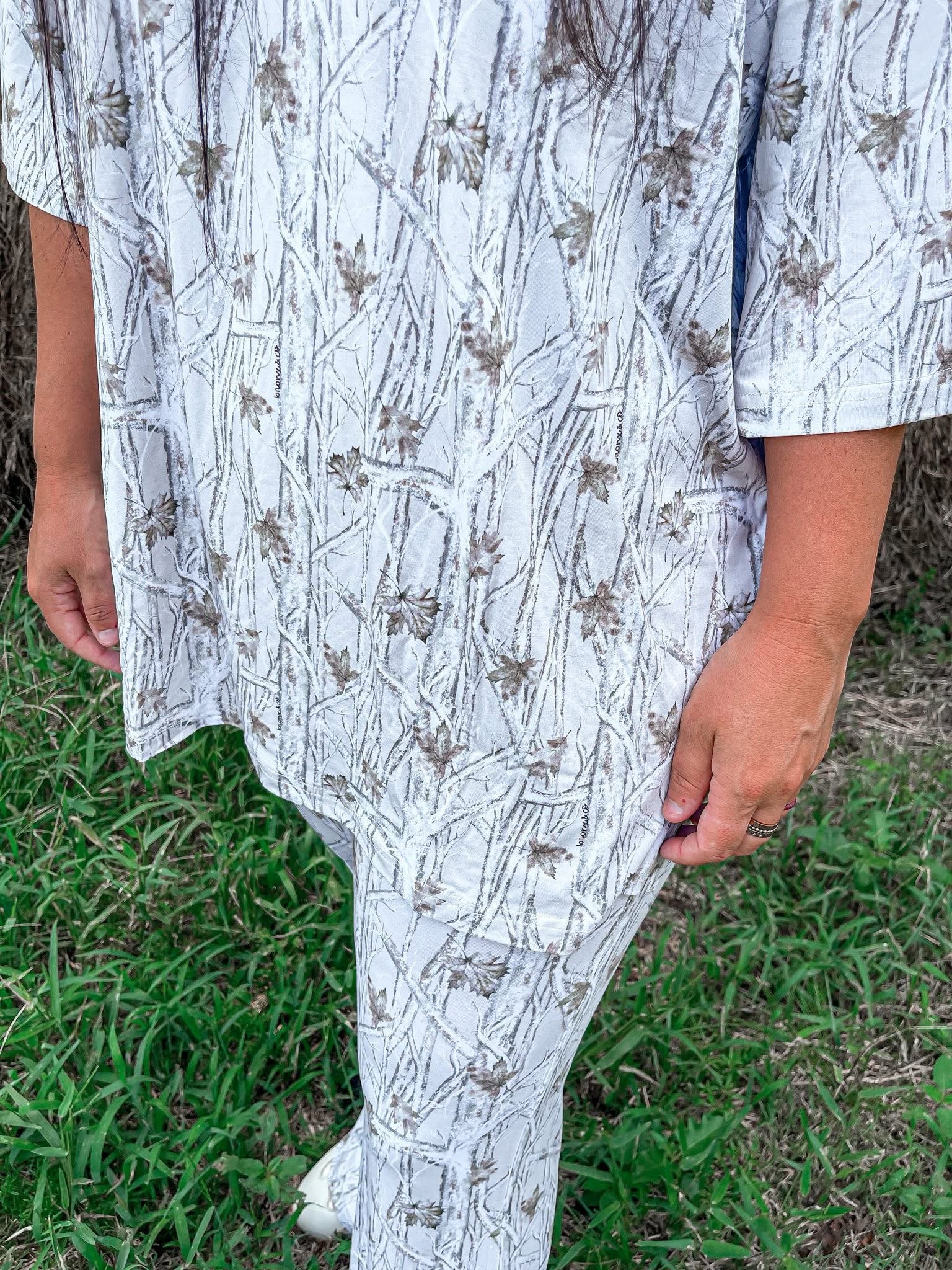Snow Camo Womens Daywear Pant Set