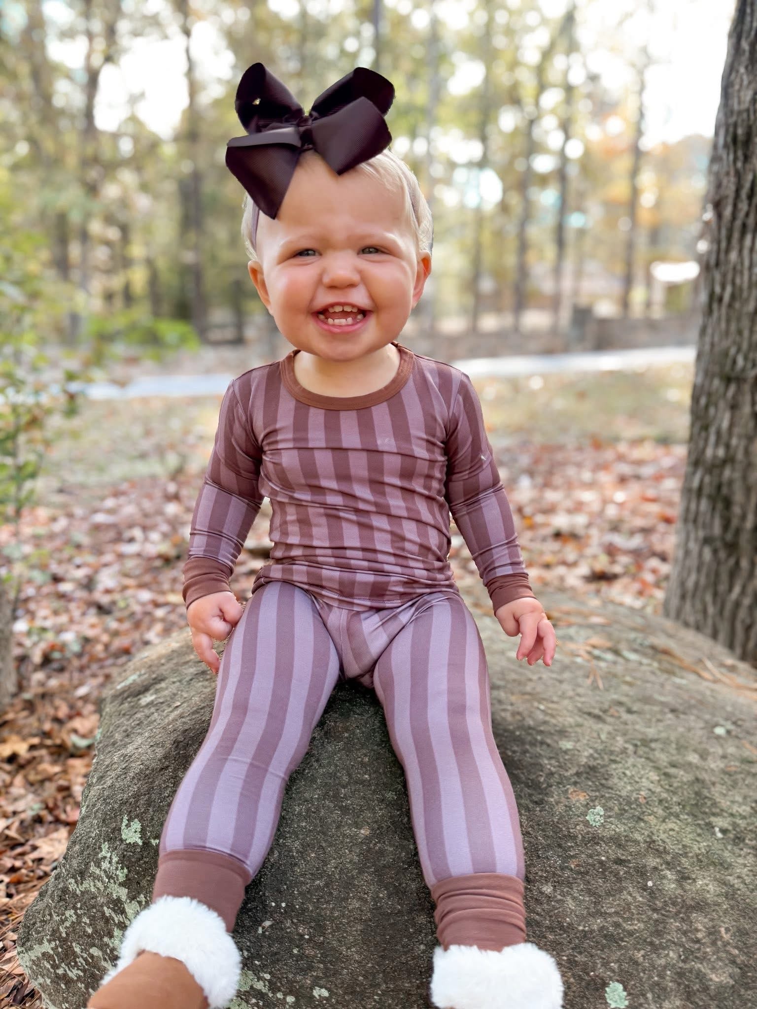 Espresso Stripes Two Piece Set