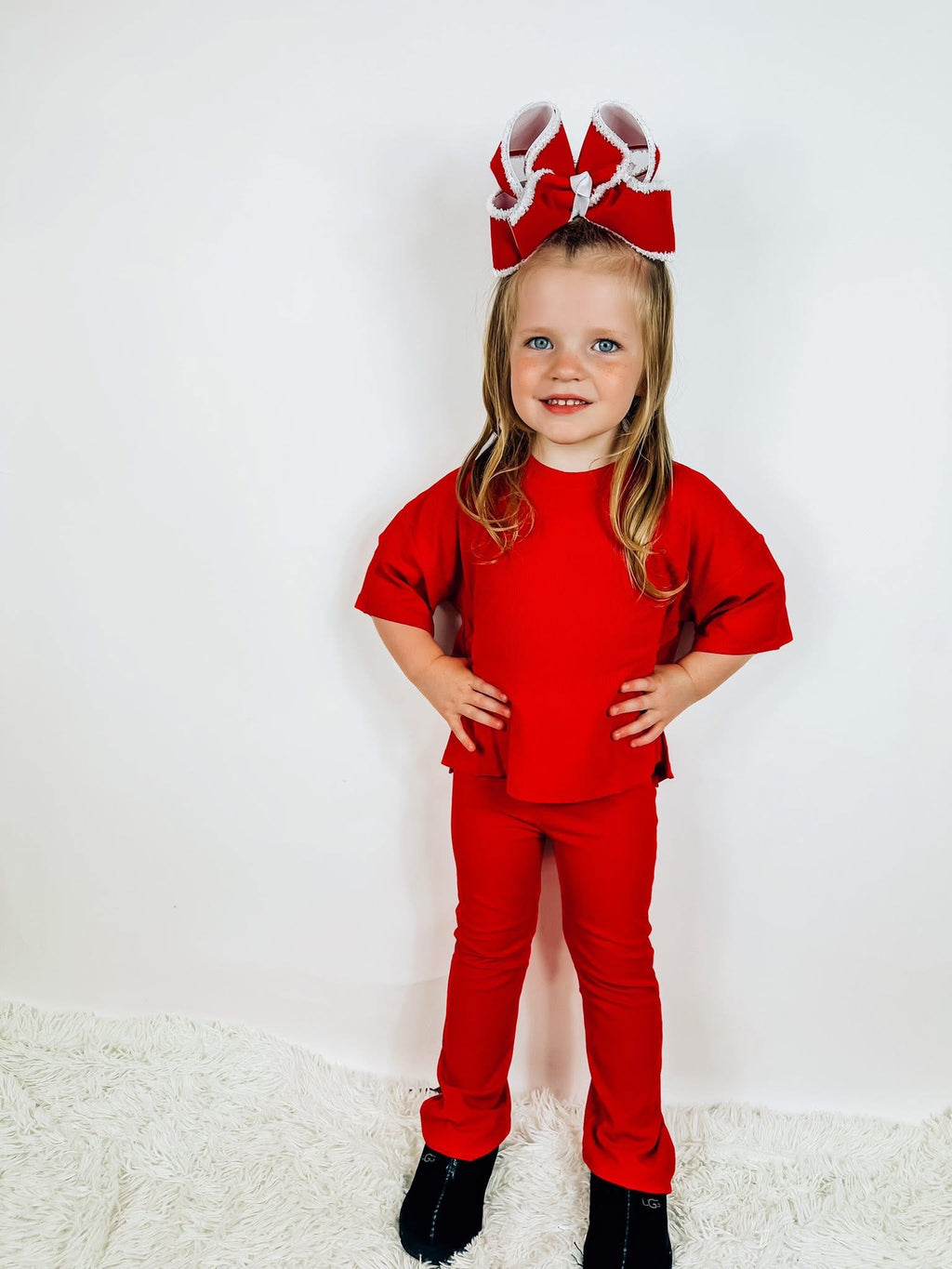 Cranberry Kids Ribbed Daywear Pant Set