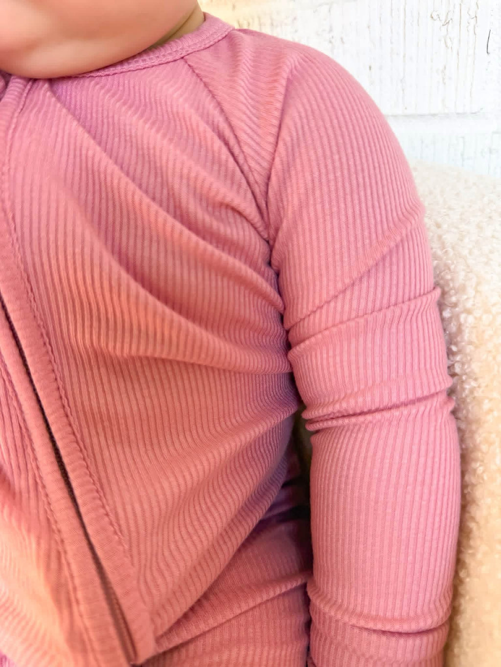 Dusty Rose Double Zippy Romper
