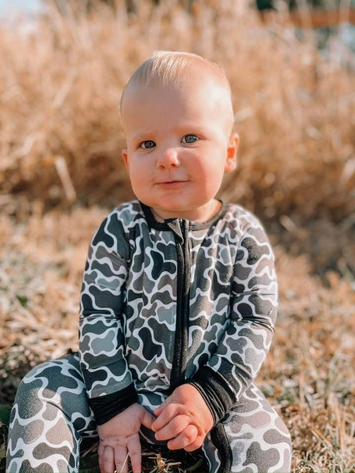 Onyx Camo Double Zippy Romper