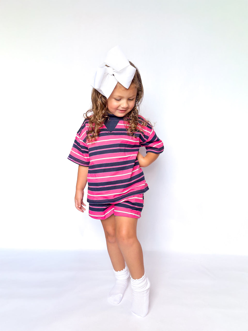 Boardwalk Babe Kids Mockneck Short Set
