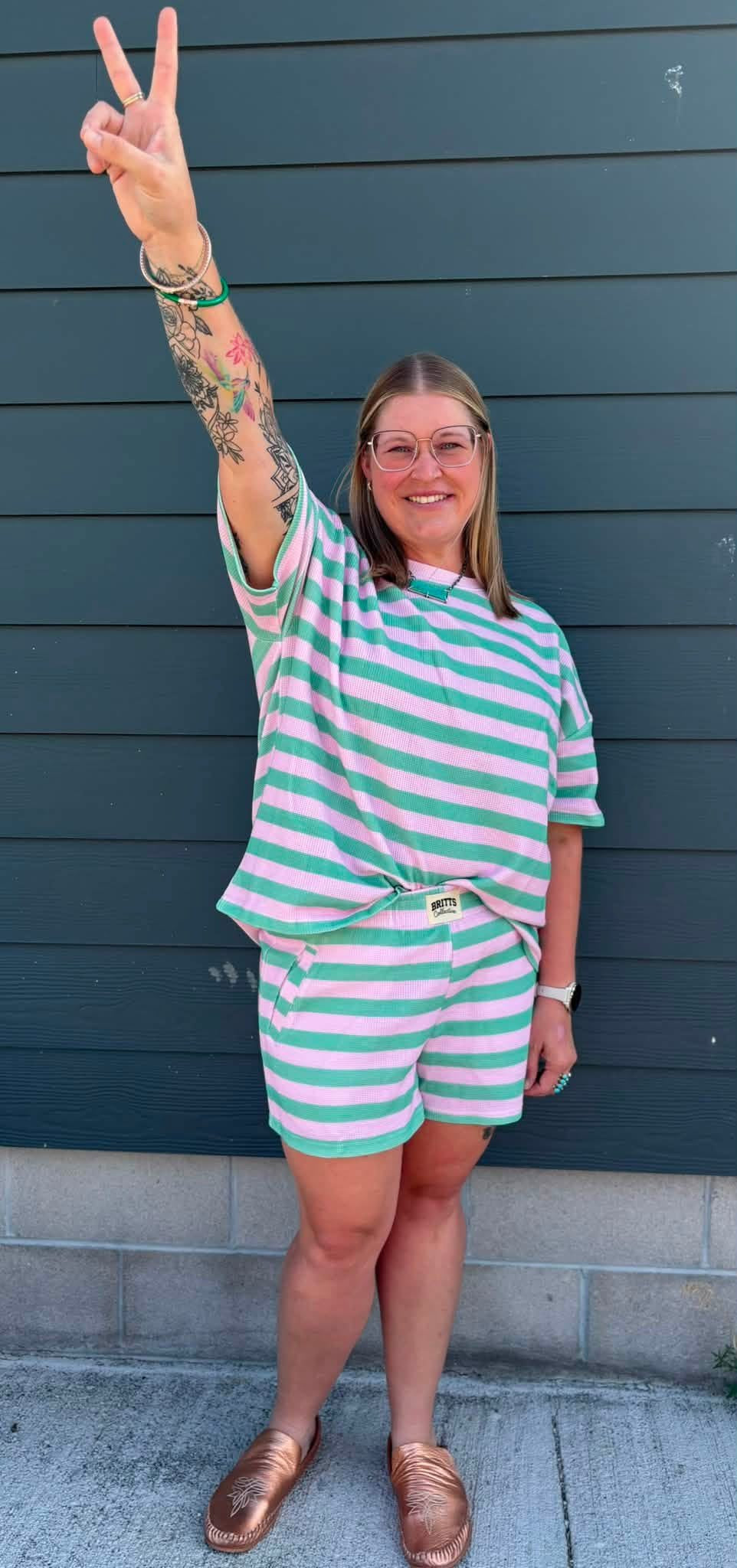 Watermelon Sugar Womens Waffle Short Set