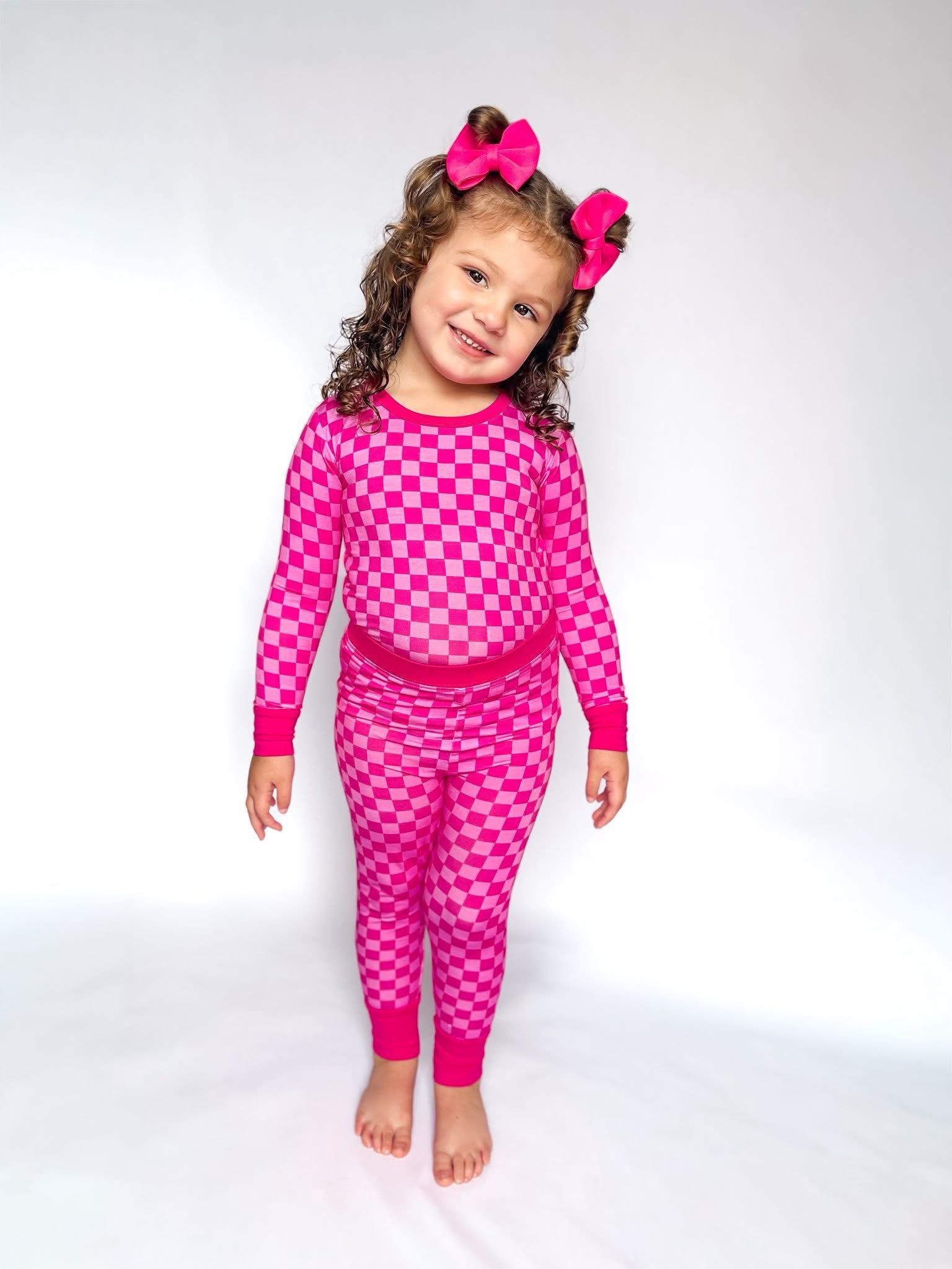 Pink Checkered Two Piece Set