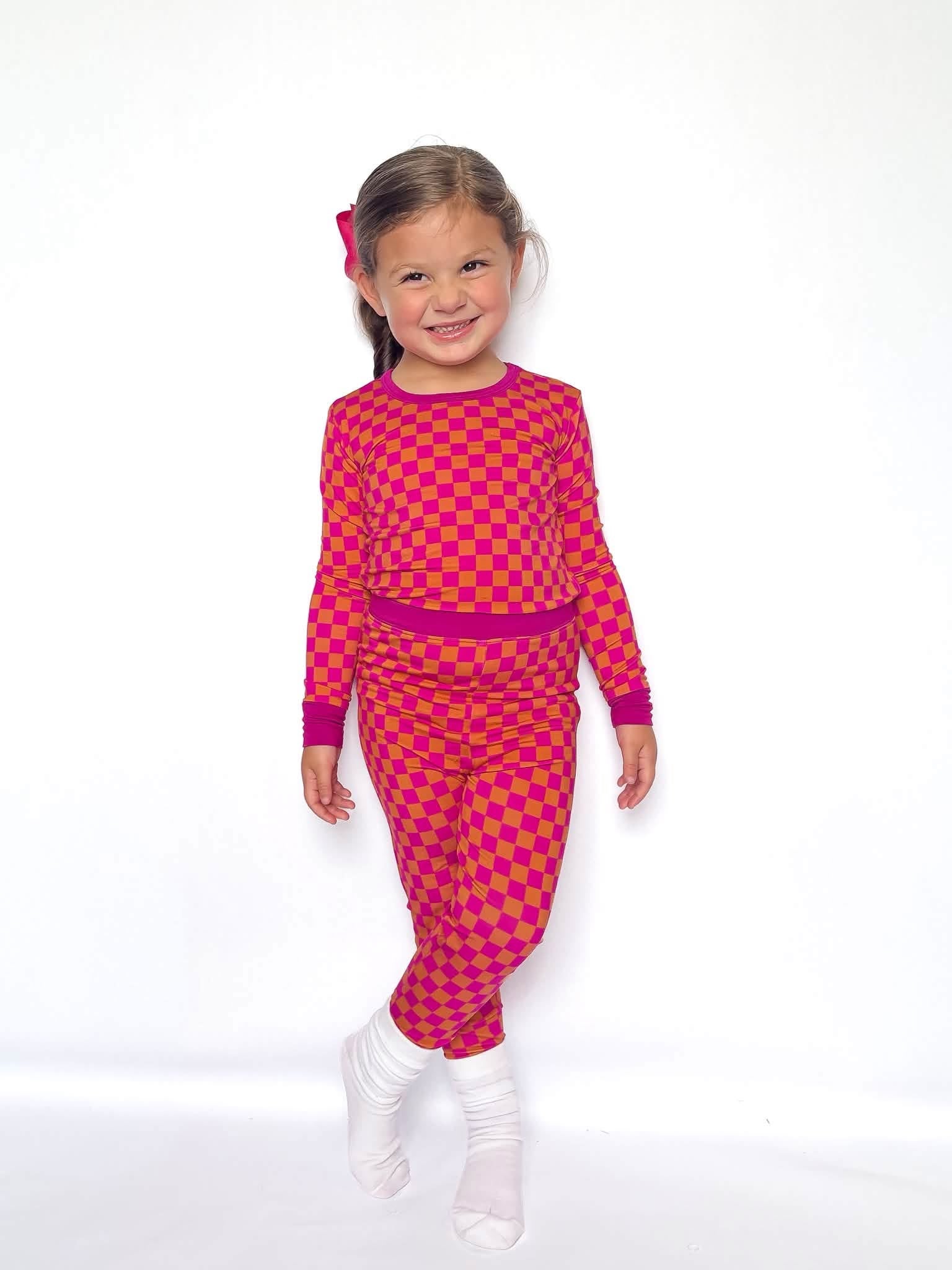 Pink Punch Checks Two Piece Set