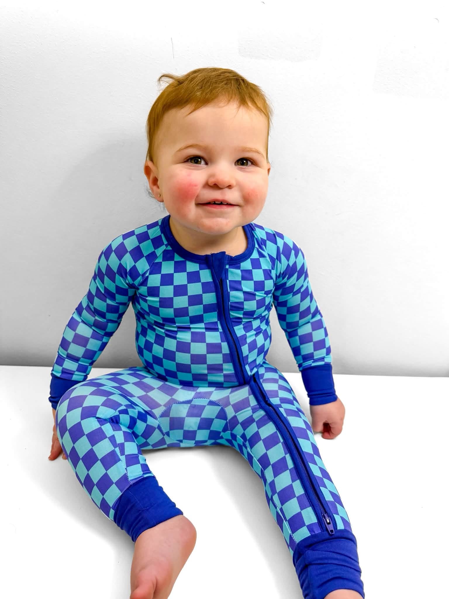 Marine Checks Double Zippy Romper