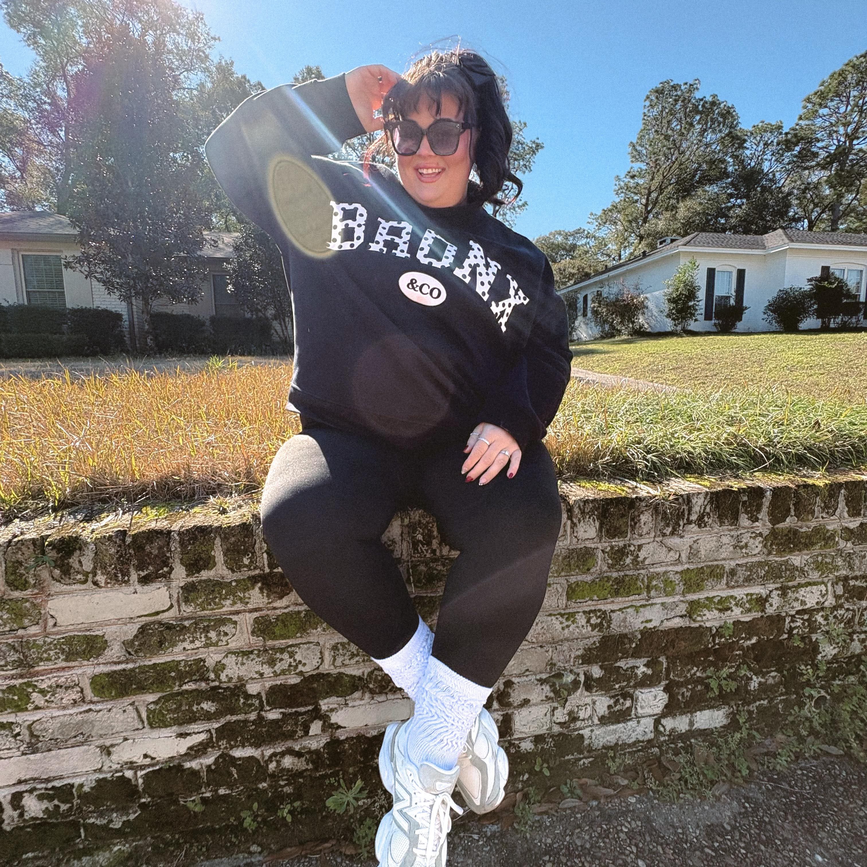 Bronx&Co. Black with Polka dots Mock neck Sweater