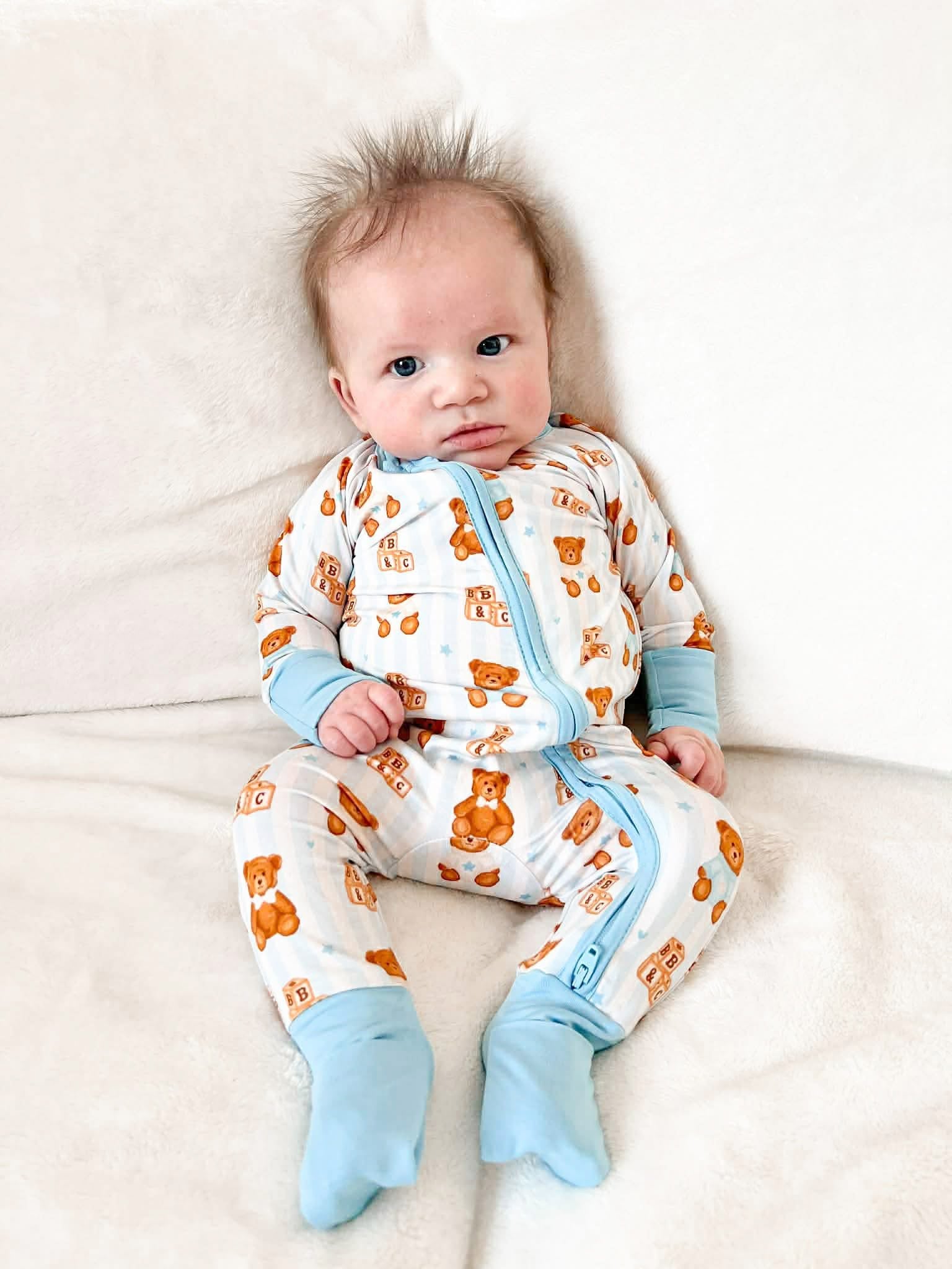Teddy Time Double Zippy Romper
