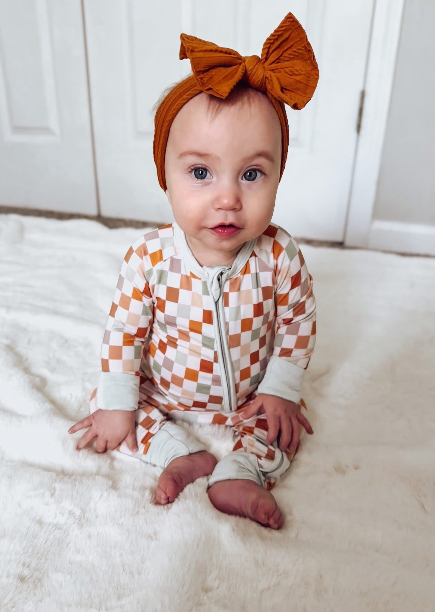 Harvest Checks Double Zippy Romper