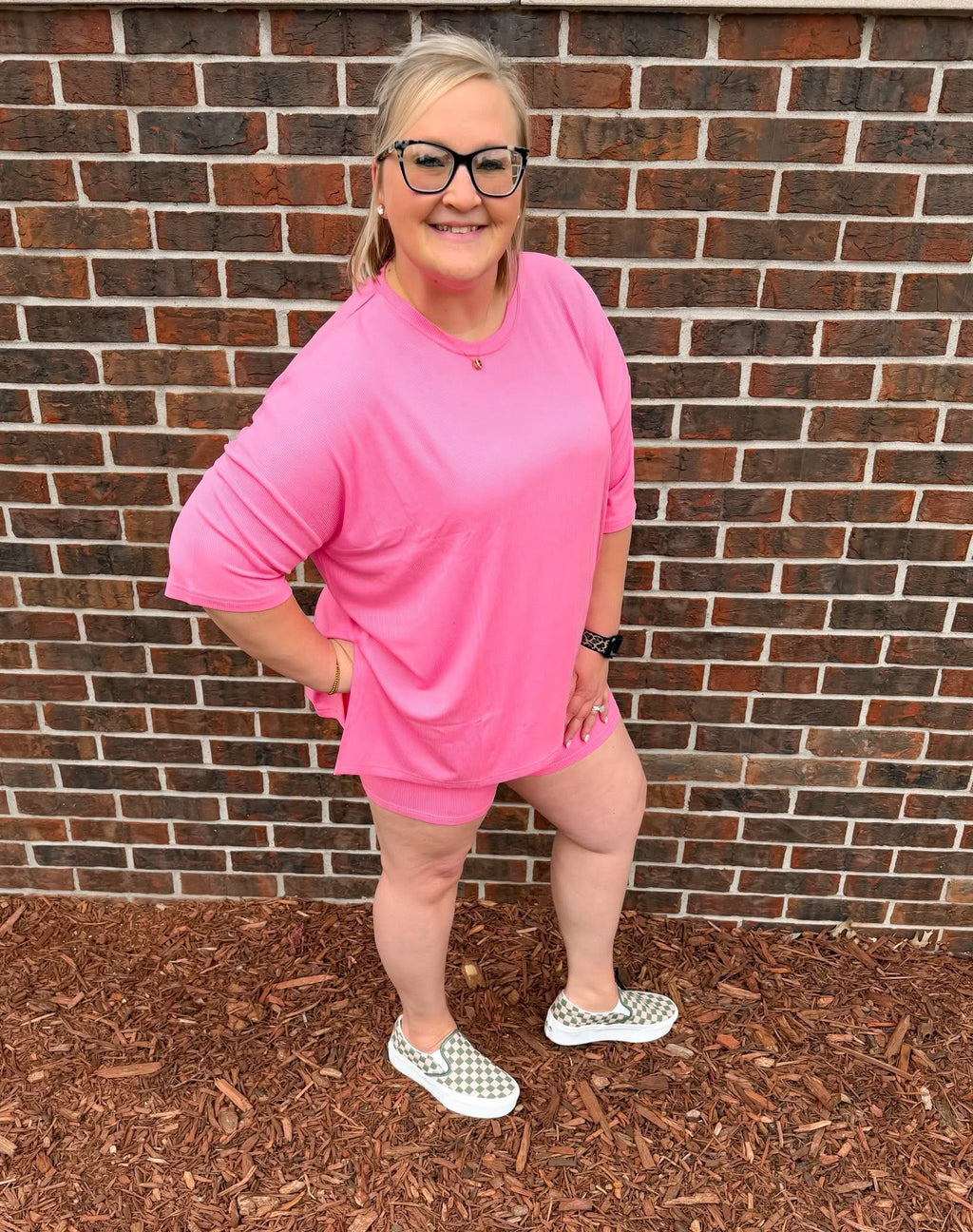 Pink Spritz Womens Biker Short Set