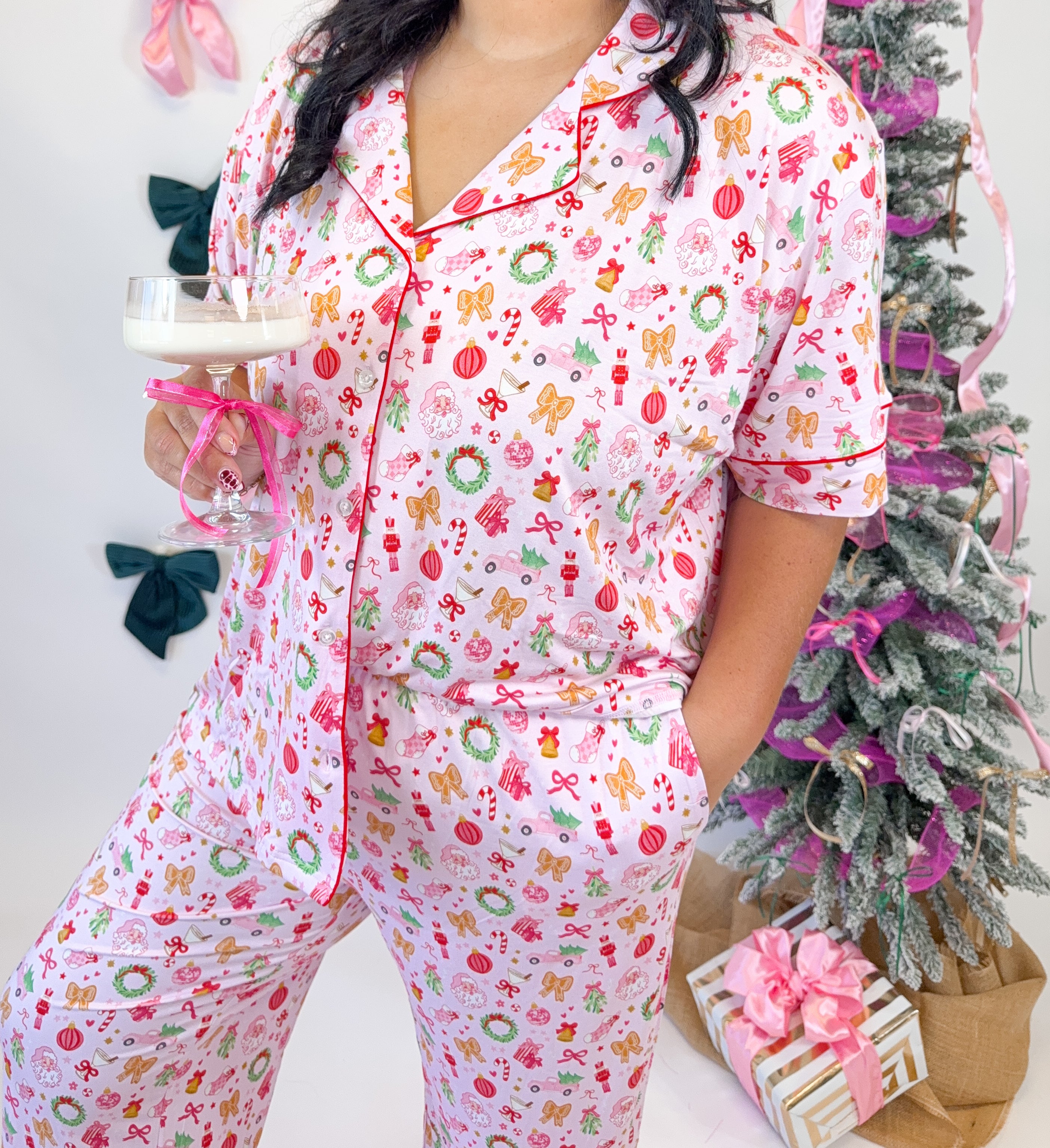 Pinkmas Womens Pant Set