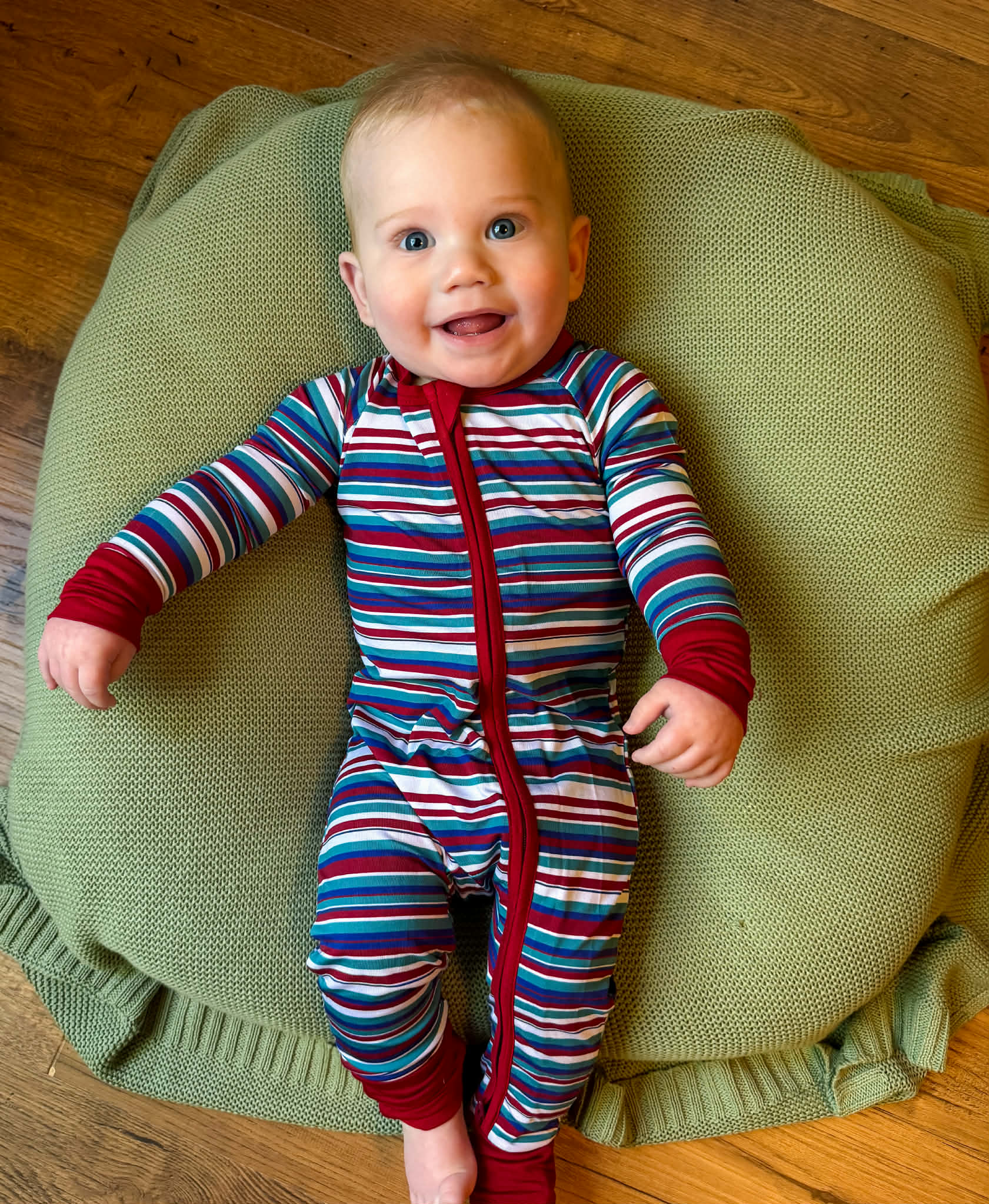 Retro Stripes Double Zippy Romper