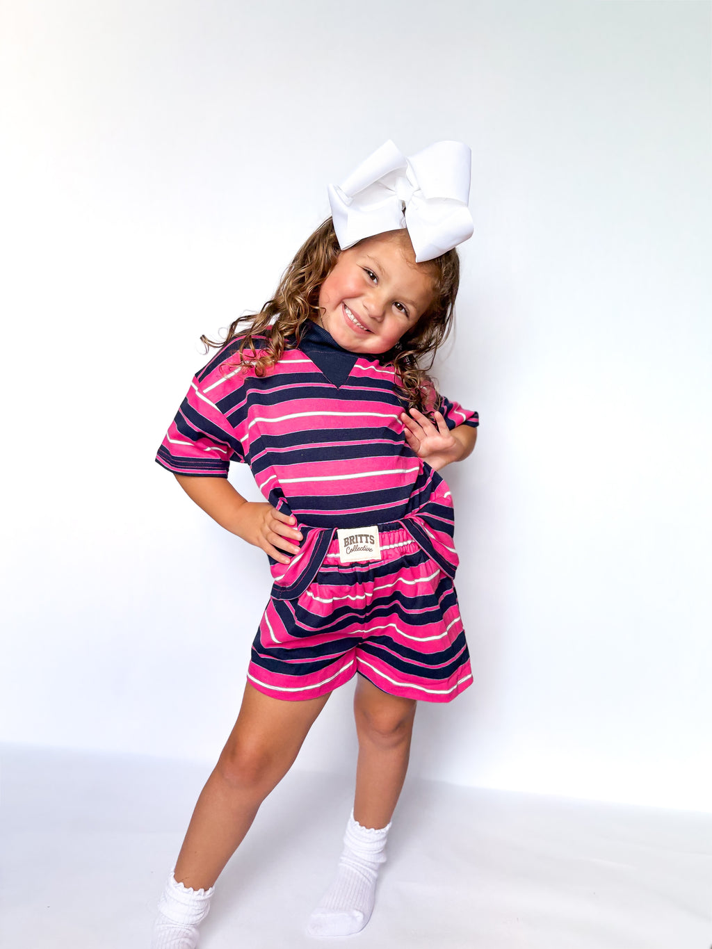 Boardwalk Babe Kids Mockneck Short Set