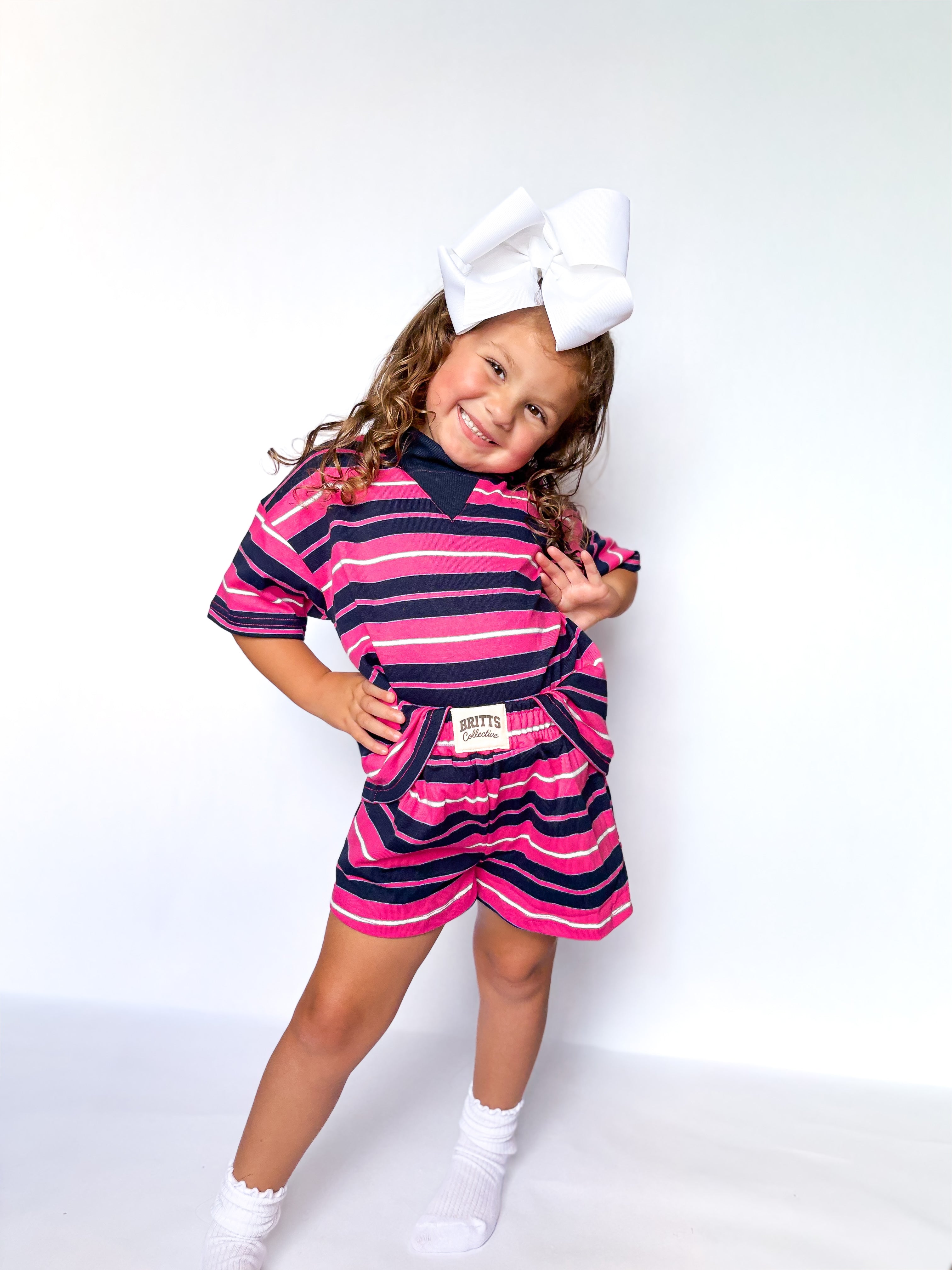 Boardwalk Babe Kids Mockneck Short Set