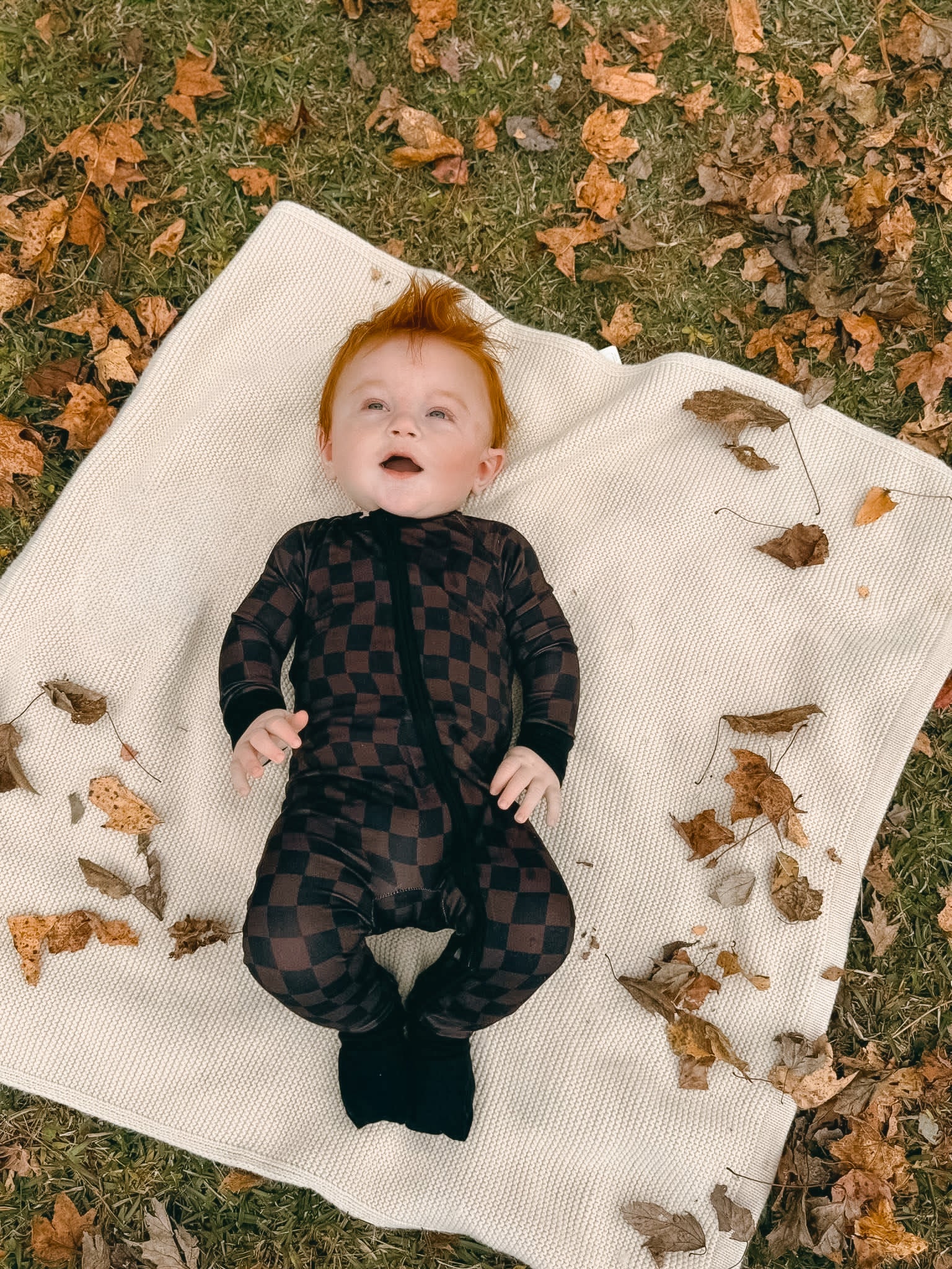 Mocha Waves Double Zippy Romper