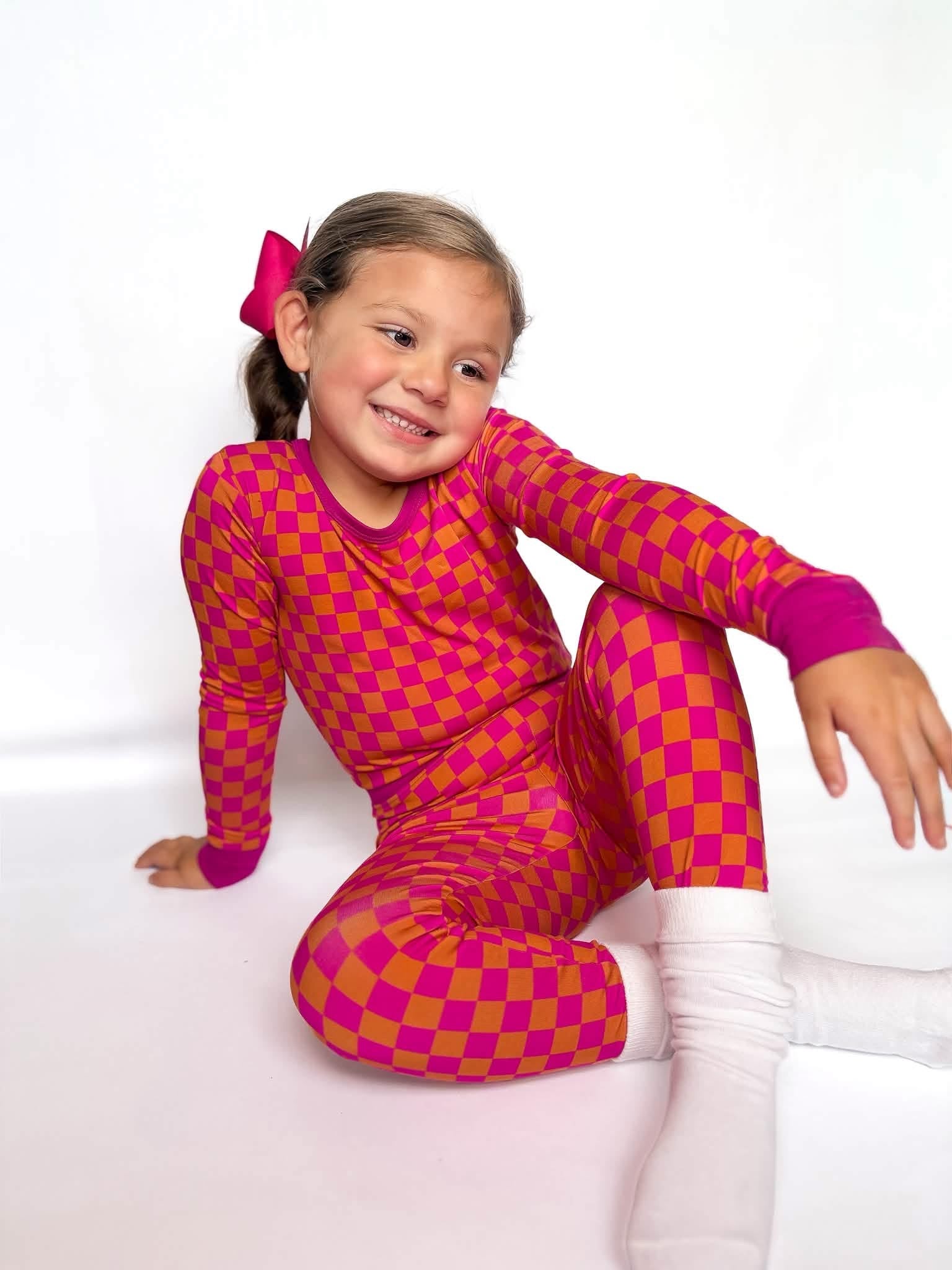 Pink Punch Checks Two Piece Set