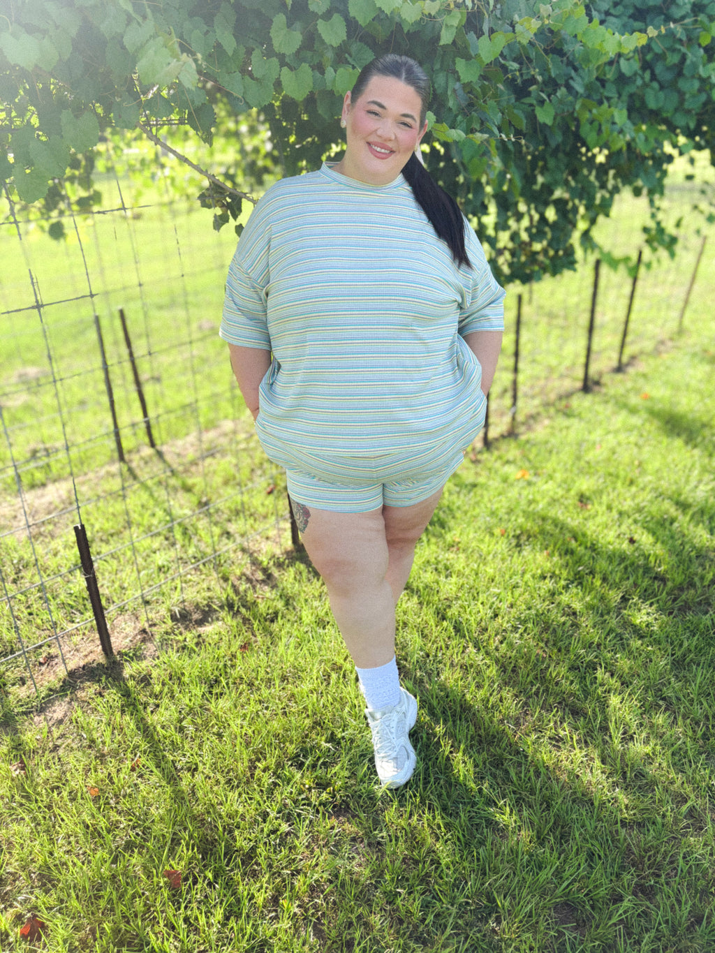 Muted Summer Women’s ribbed knit short set