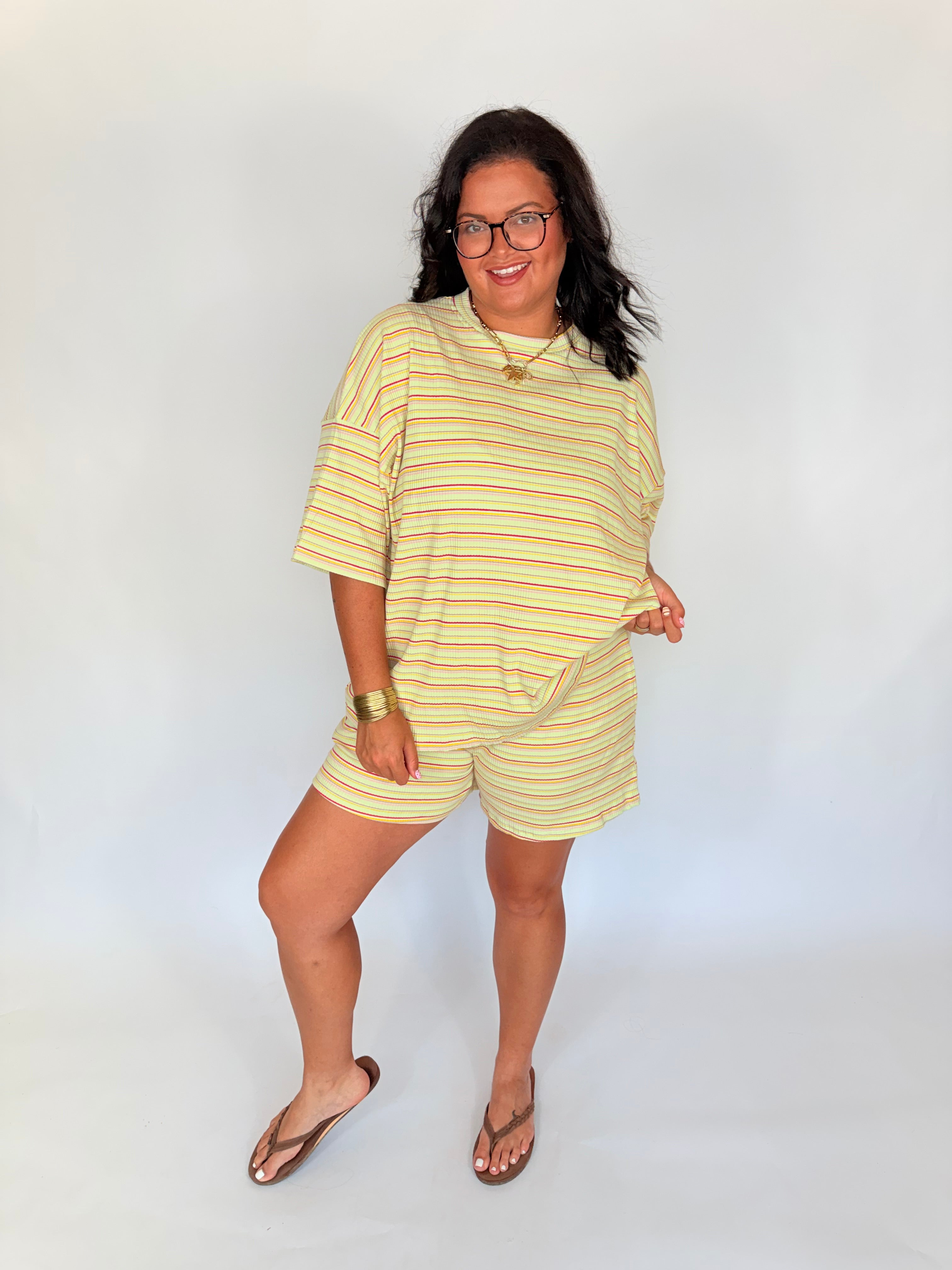 Golden Hour Womens Ribbed knit short set