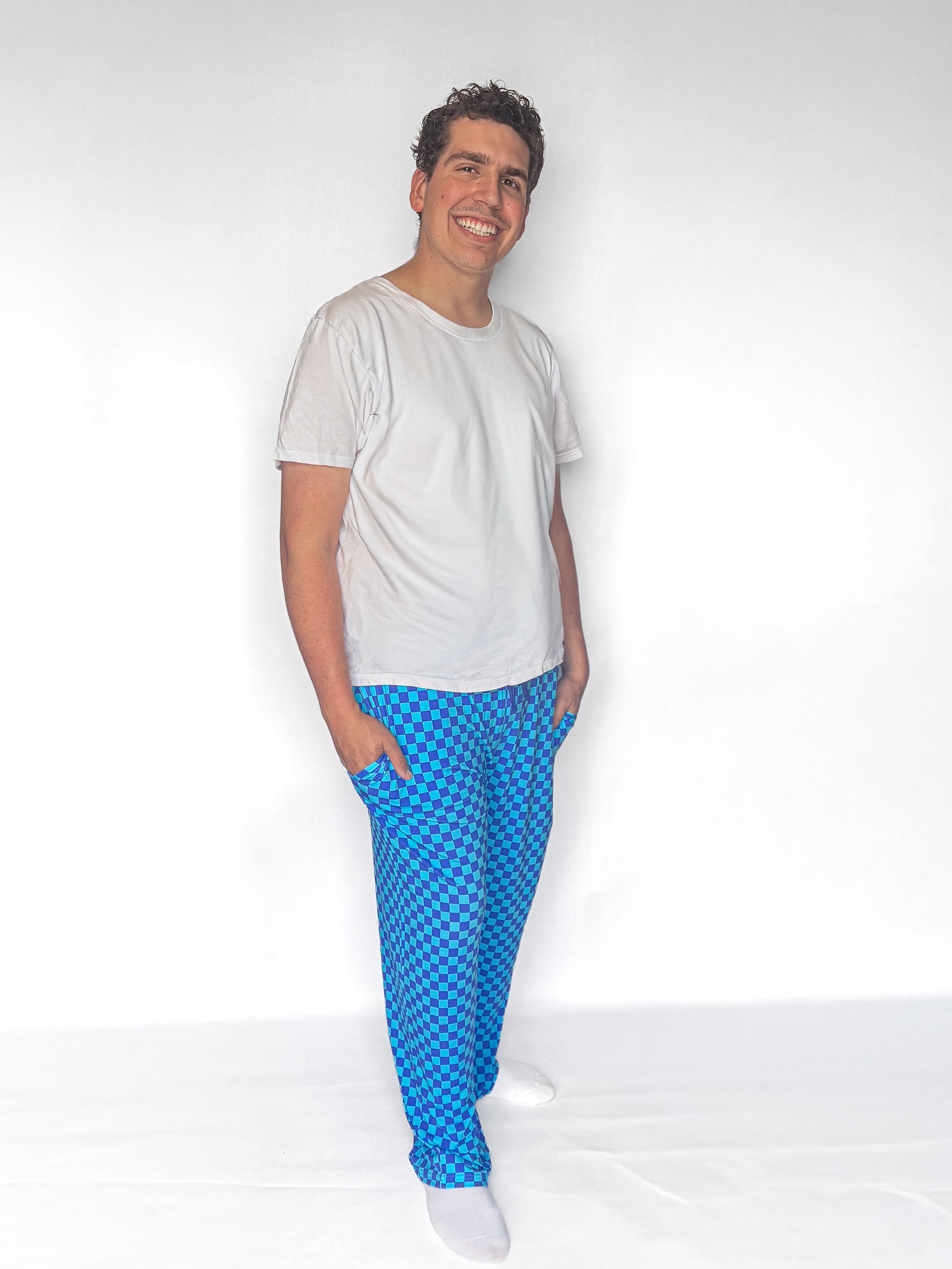 Marine Checks Unisex Straight Leg Pants