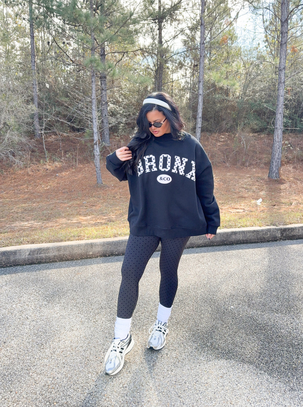 Bronx&Co. Black with Polka dots Mock neck Sweater