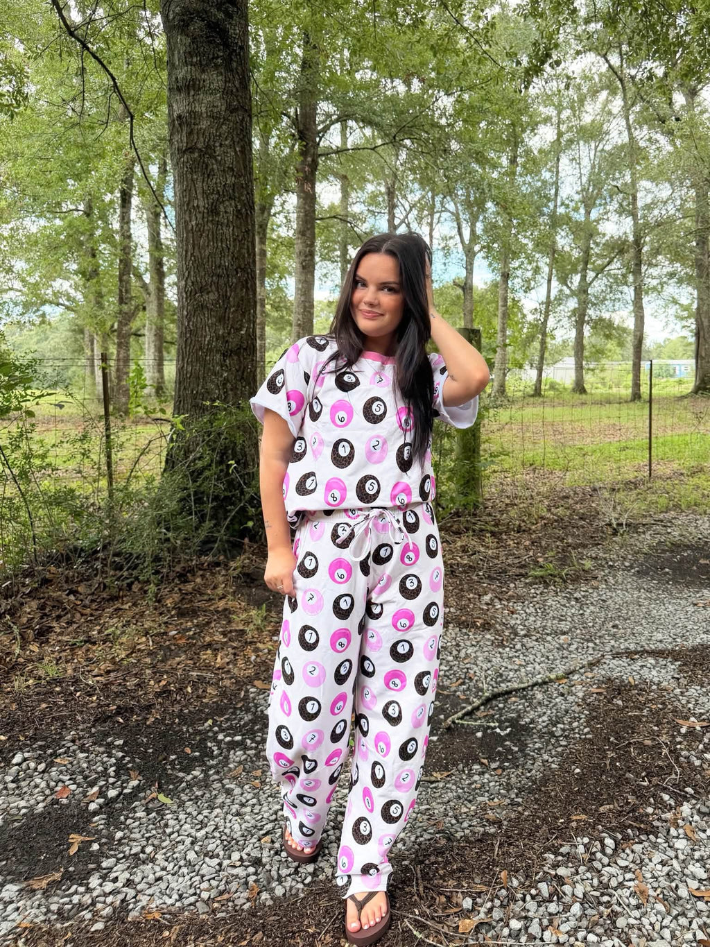 Lucky 8balls Womens Barrel Pants Set