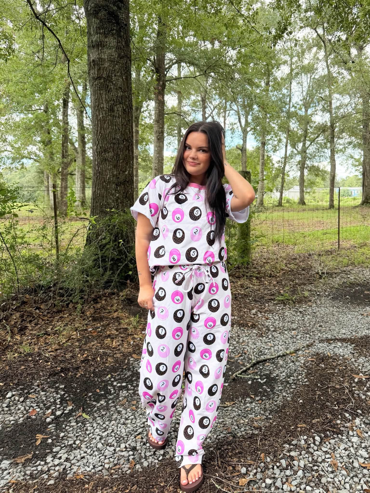 Lucky 8balls Womens Barrel Pants Set