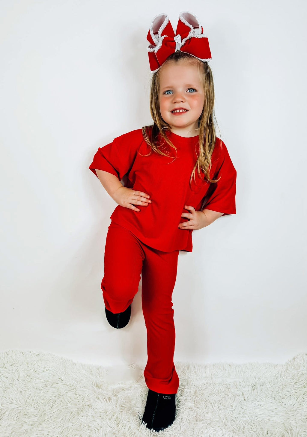 Cranberry Kids Ribbed Daywear Pant Set