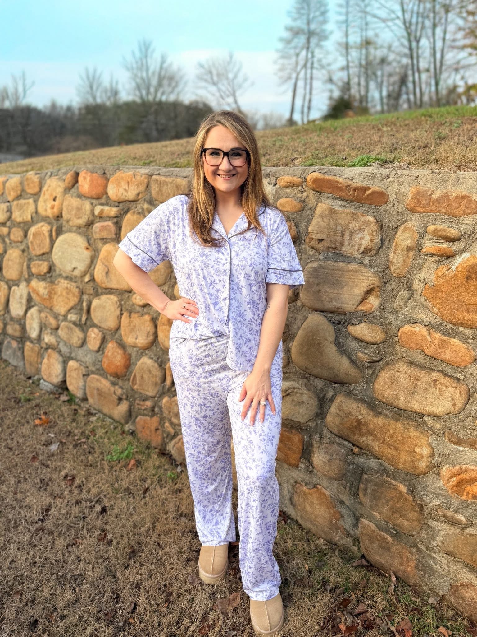 Lavender Toile Womens Pant Set