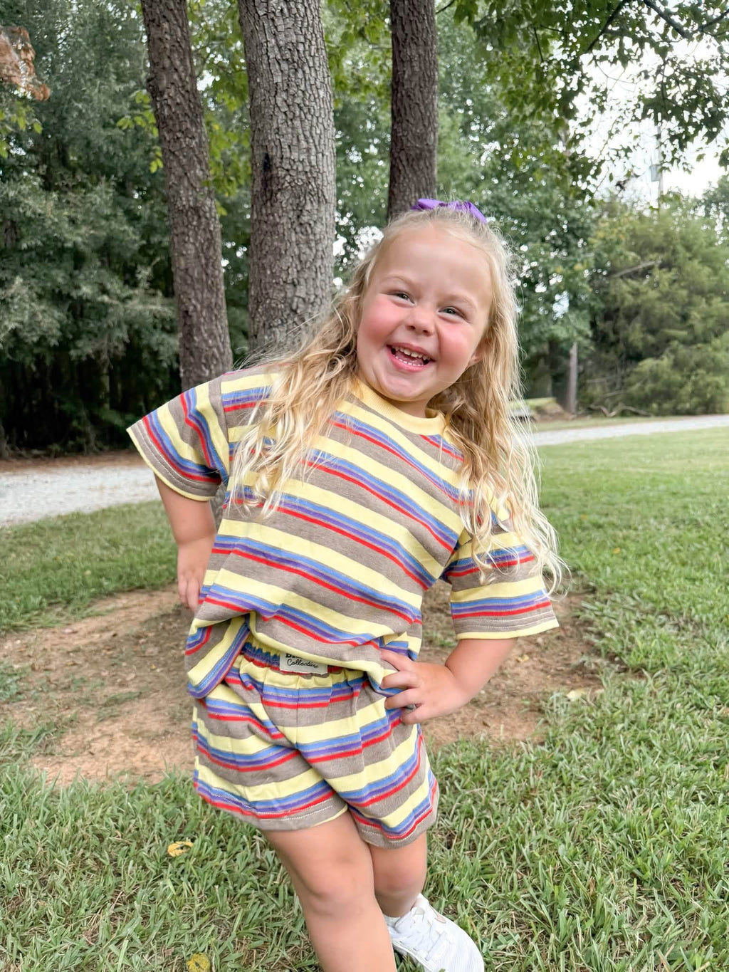 Retro Rhythm Kids Short Set