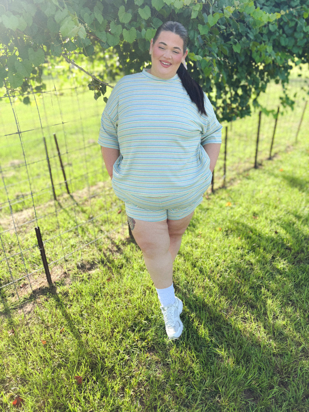 Muted Summer Women’s ribbed knit short set