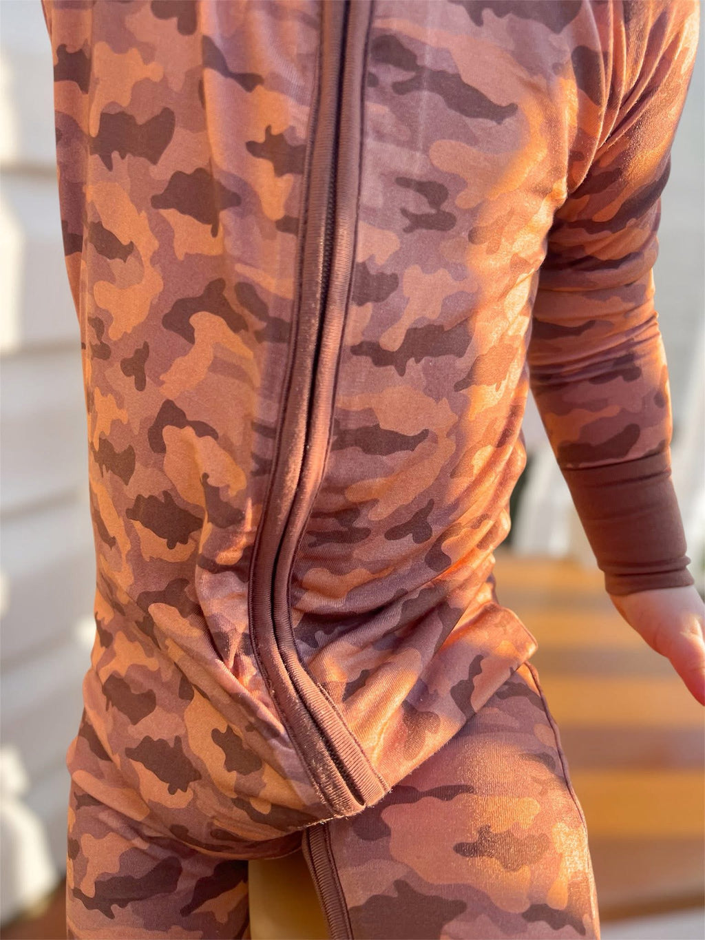 Desert Camo Double Zippy Romper