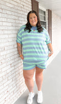 Blue Lagoon Womens Mockneck Short Set