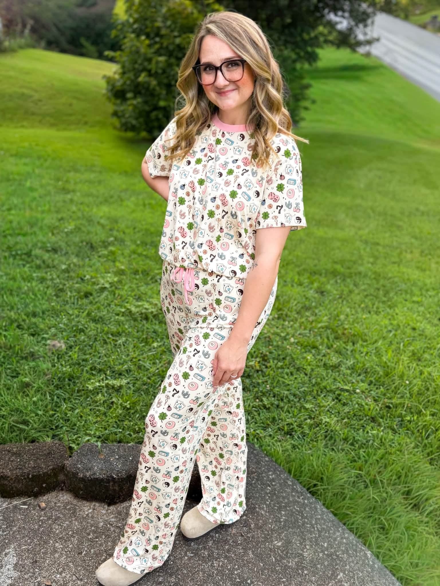 Lucky Days Womens Lounge Pant Set