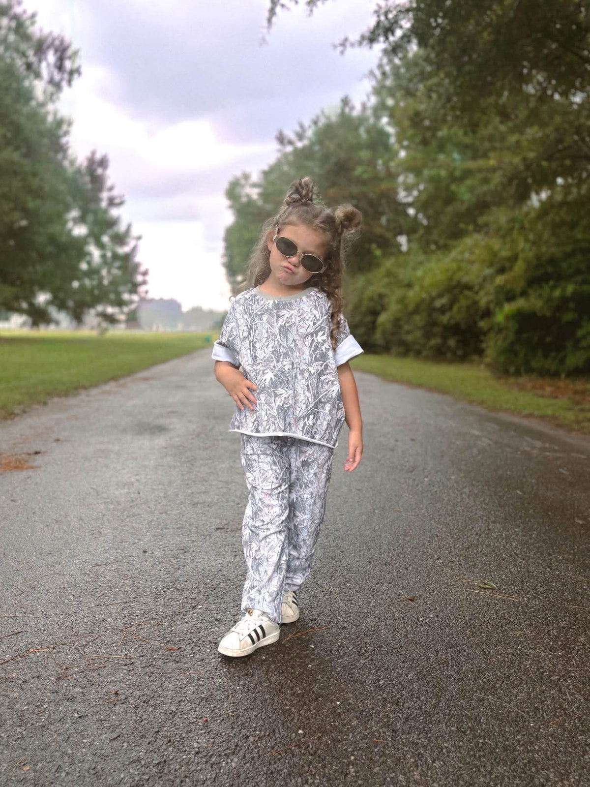 Snow Camo Kids Barrel Pant Set
