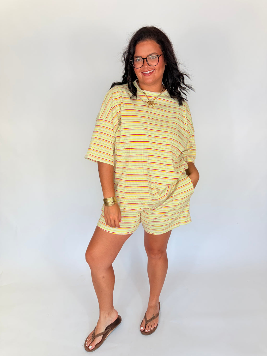 Golden Hour Womens Ribbed knit short set