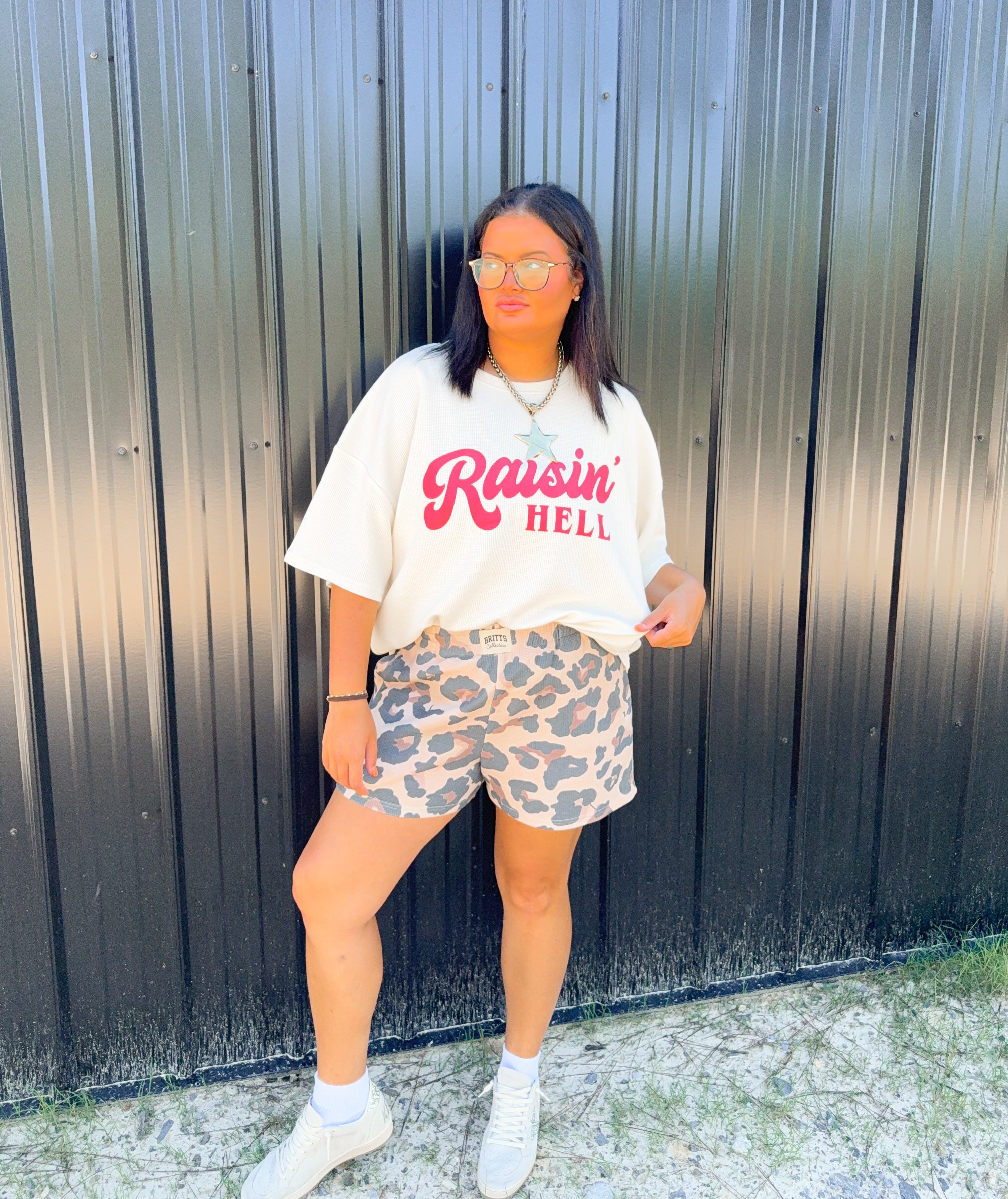 Raisin' Hell Waffle Knit Short Set
