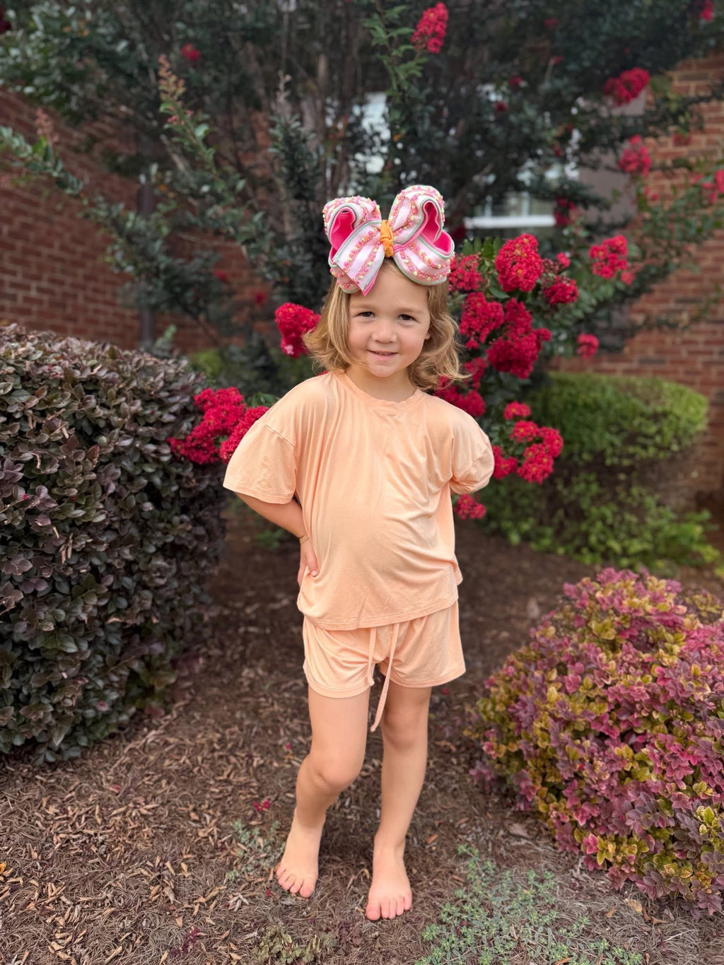 Peach Belini Oversized Short Set