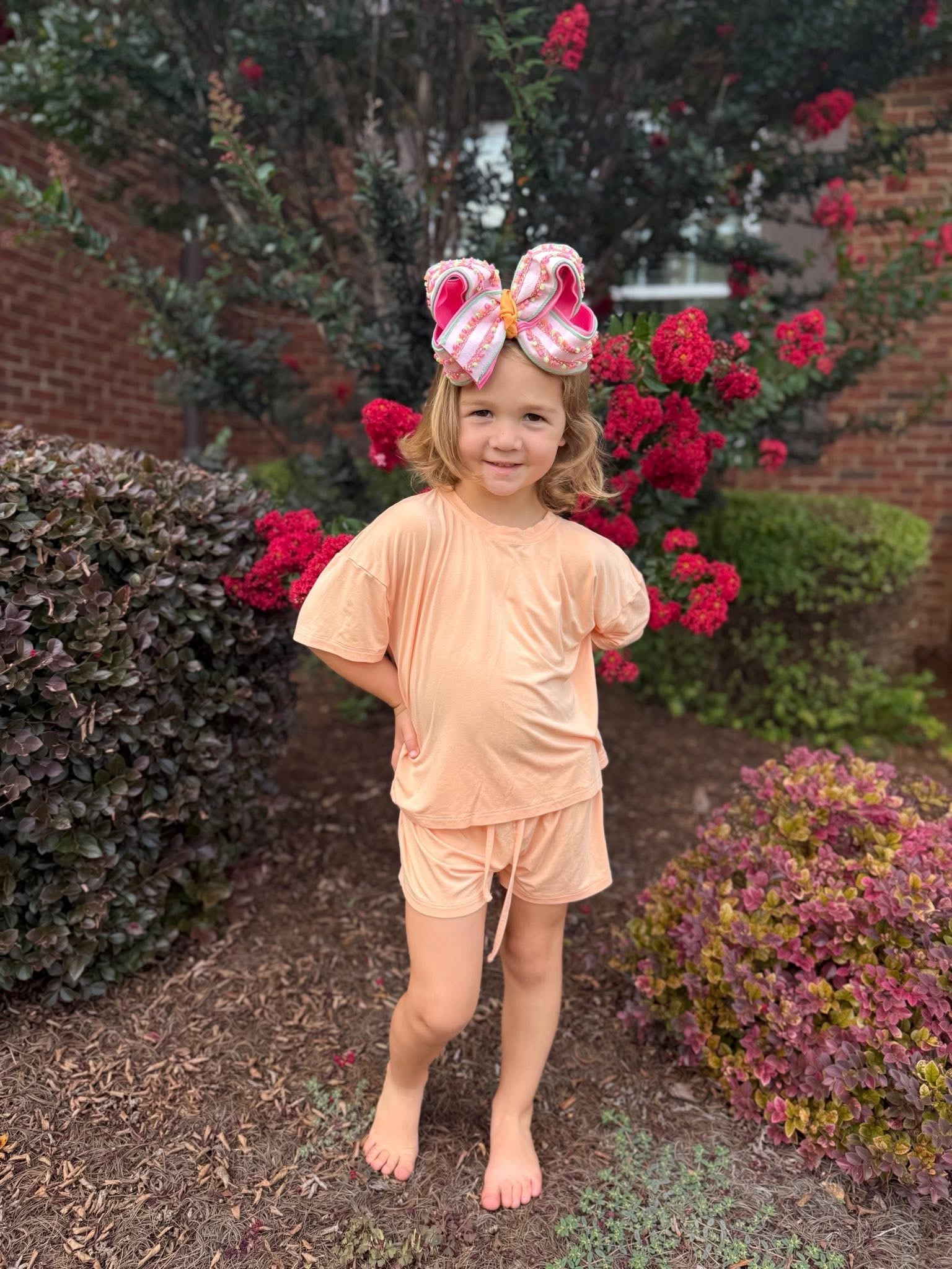 Peach Belini Oversized Short Set
