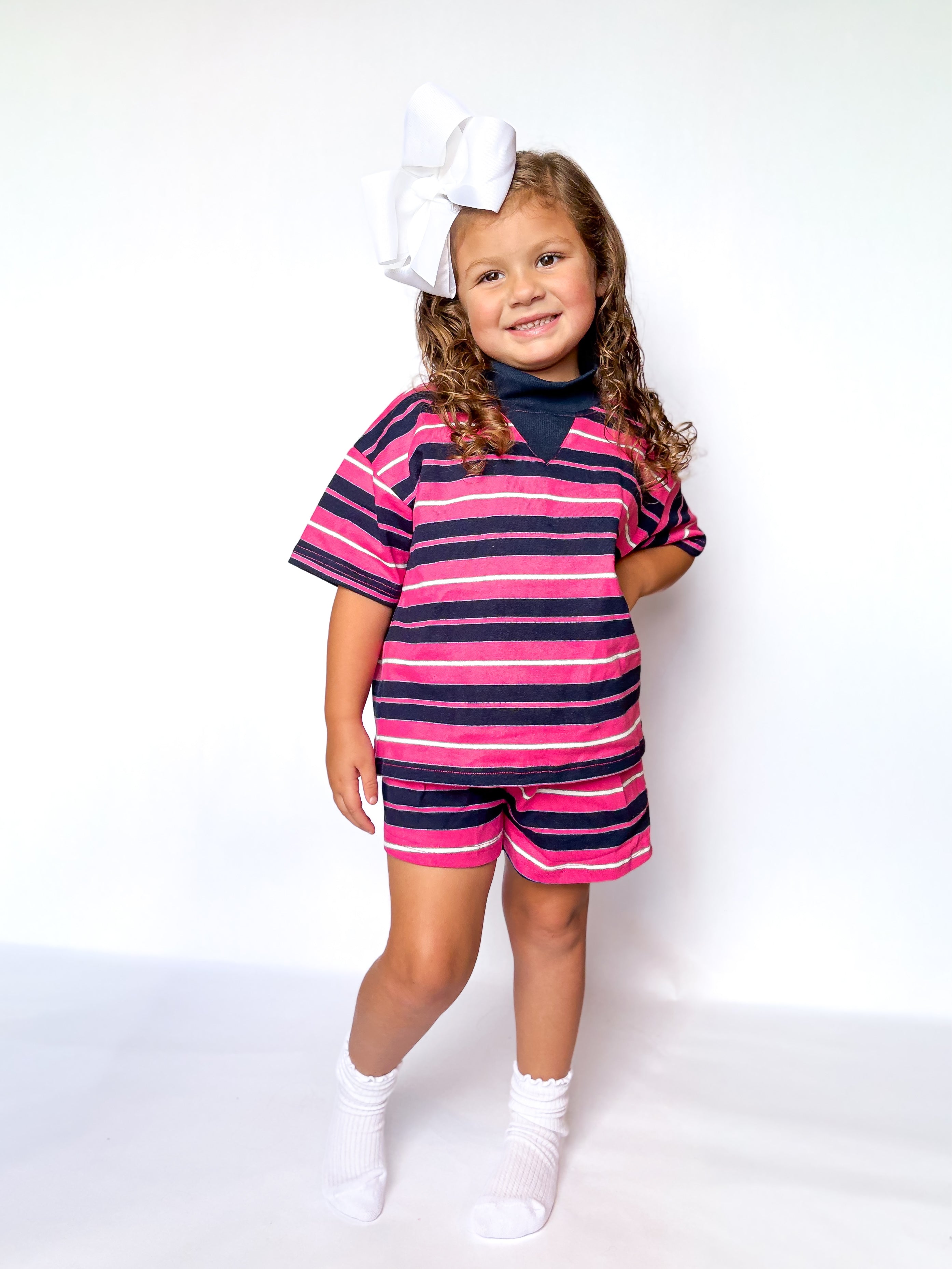 Boardwalk Babe Kids Mockneck Short Set